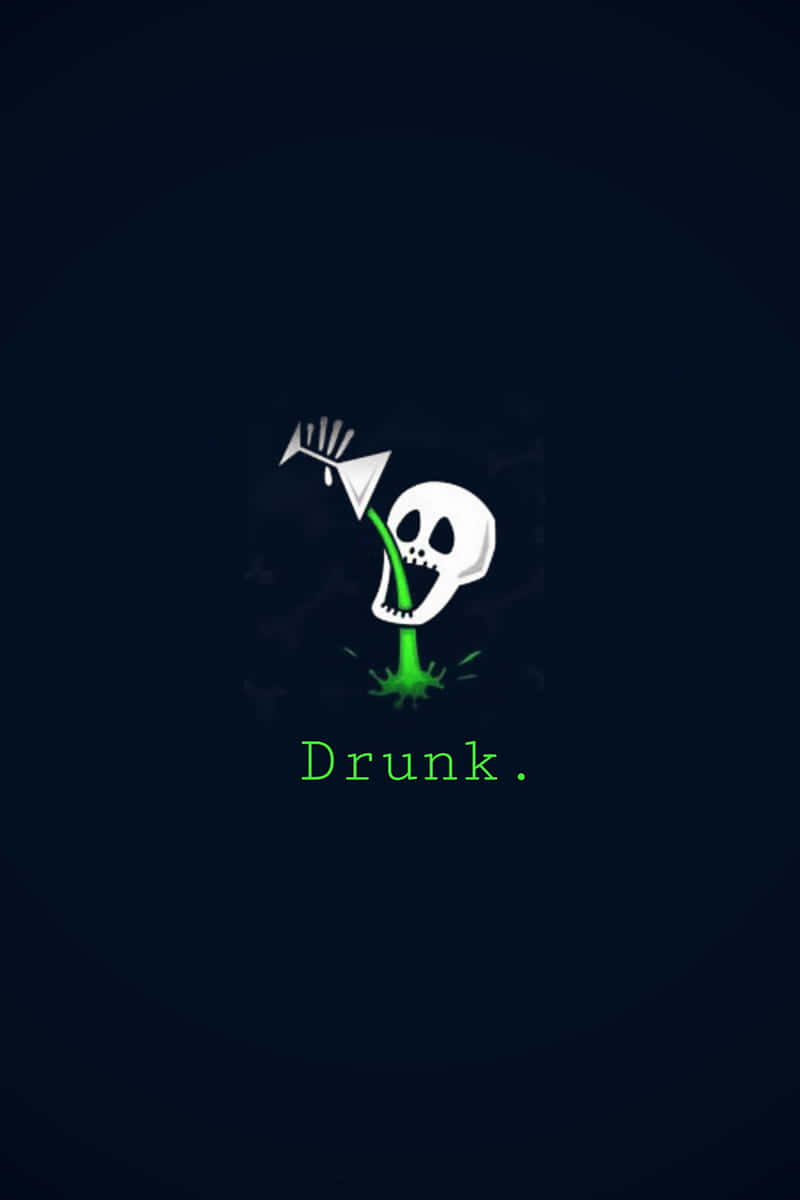 Skull Drinking Toxic Substance Wallpaper