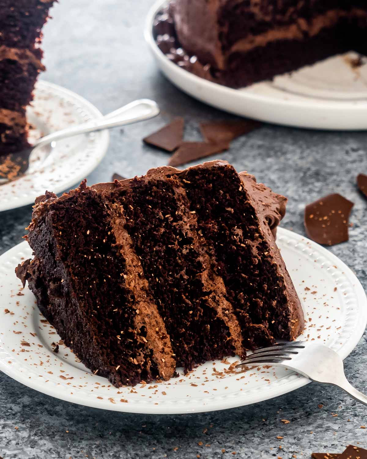 Slice Of Chocolate Cake On A Plate Wallpaper