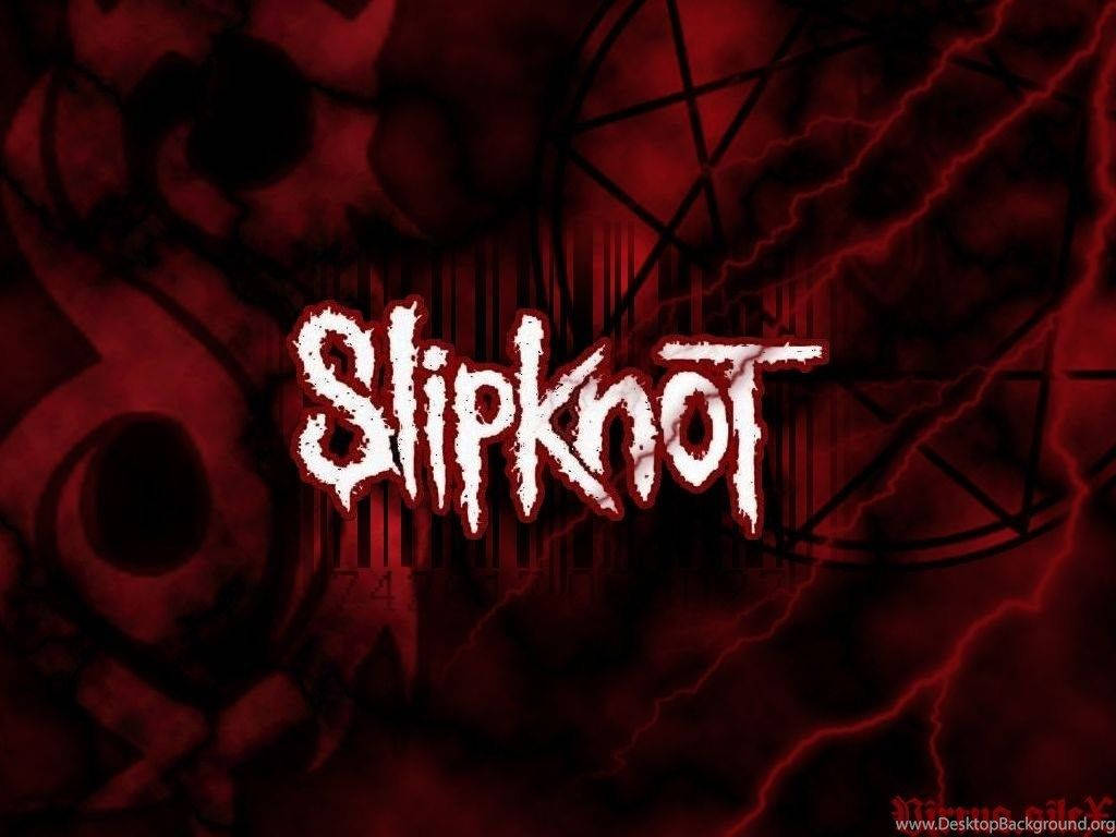 Slipknot Band Name On Red Wallpaper