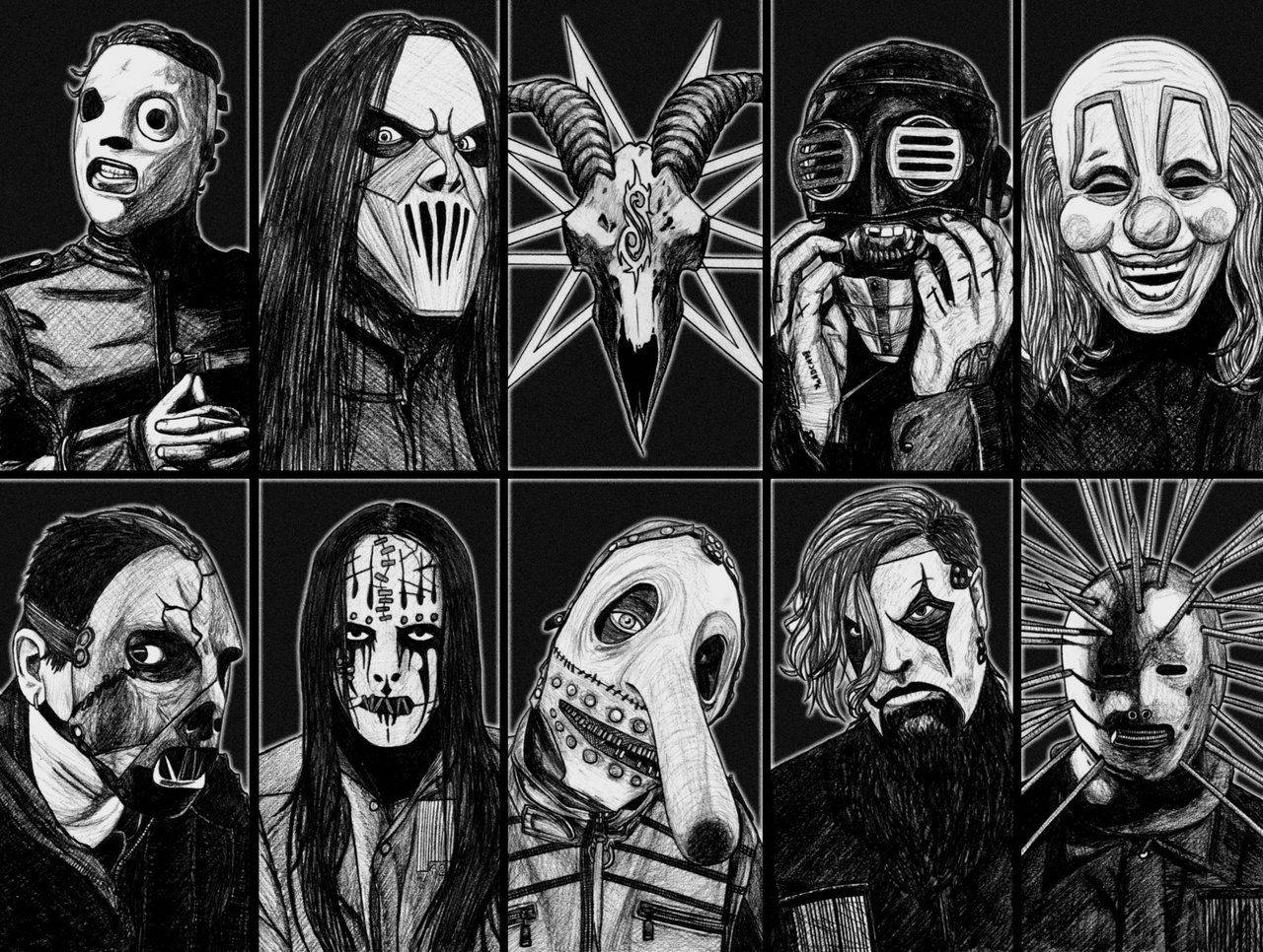 Slipknot Members Fan Art Drawing Wallpaper