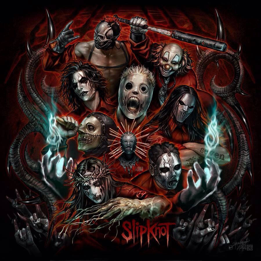 Slipknot Members In Promotional Poster Wallpaper