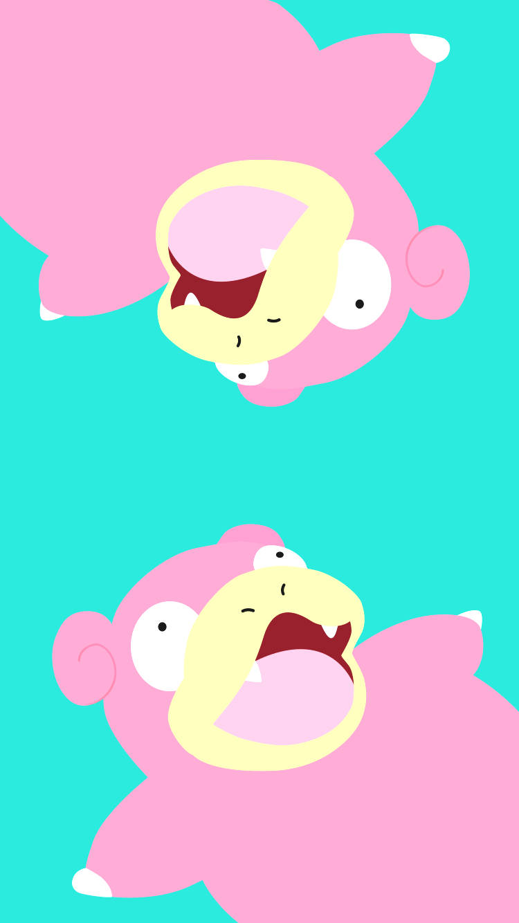 Slowpoke On Turquoise Wallpaper