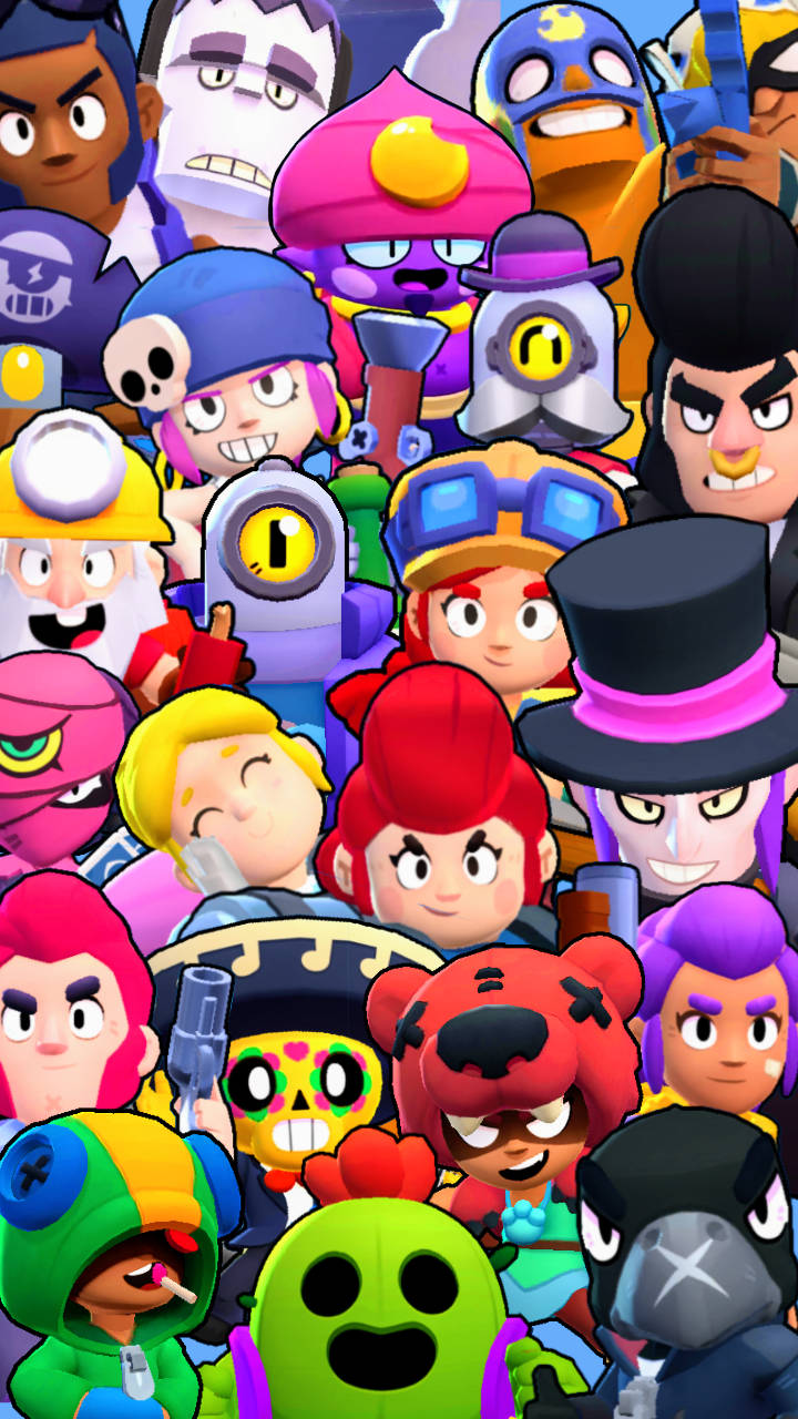 Smiling Characters From Brawl Stars Wallpaper