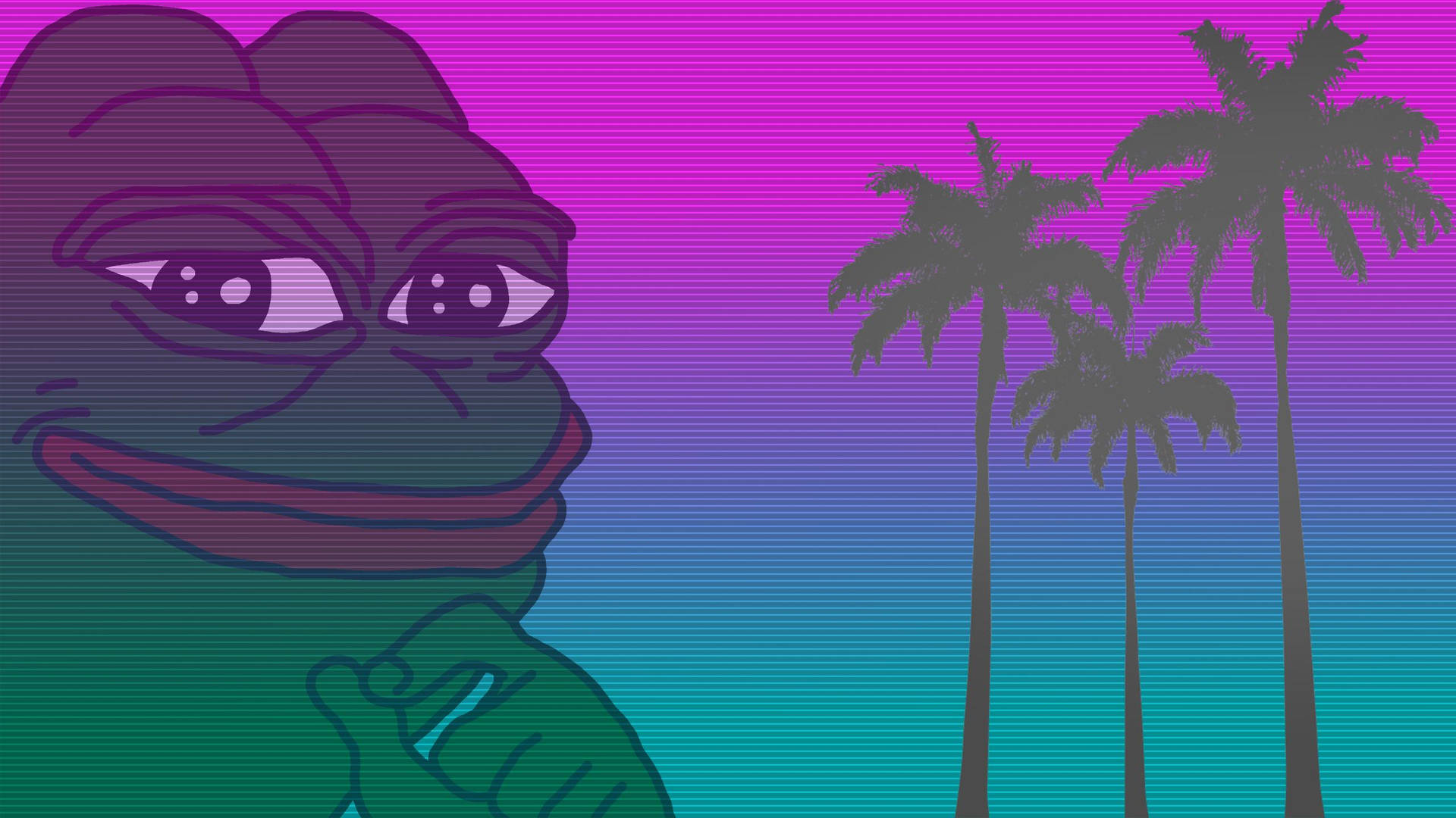 Smirking Pepe The Frog Neon Wallpaper | WallpapersOK