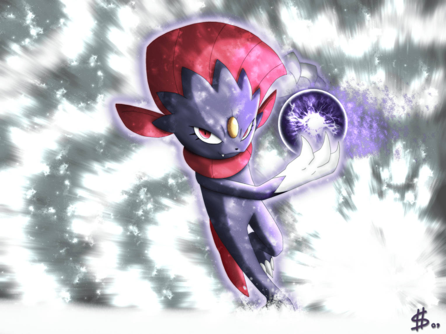 Sneasel Evolution Weavile Shadow Ball Wallpaper