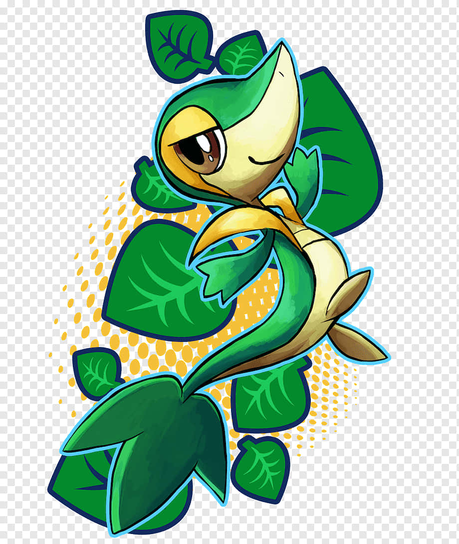 Snivy With Leaves Wallpaper