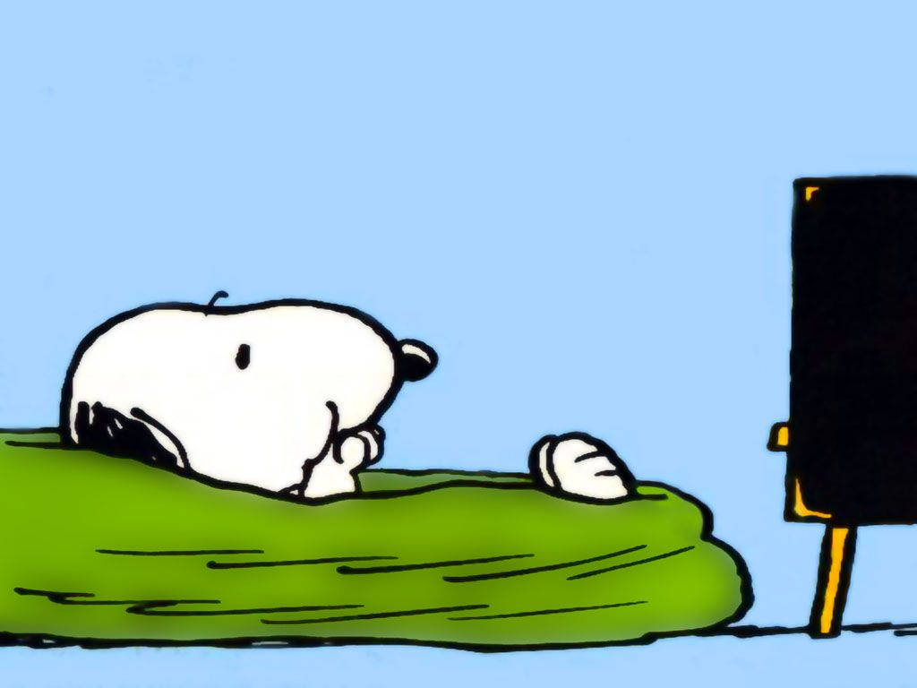 Snoopy Watching Television Wallpaper