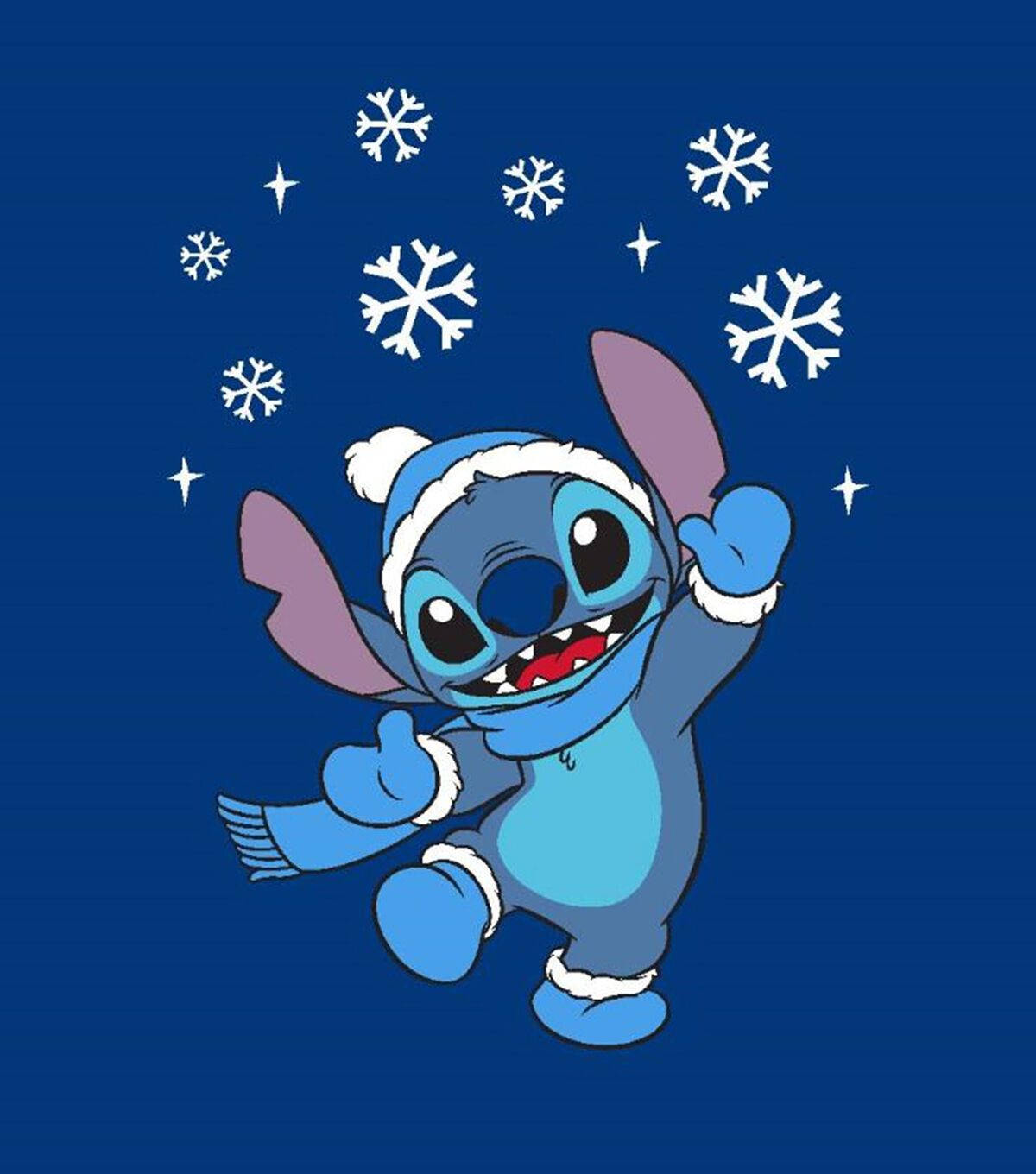 Snowy Cute Stitch Wallpaper
