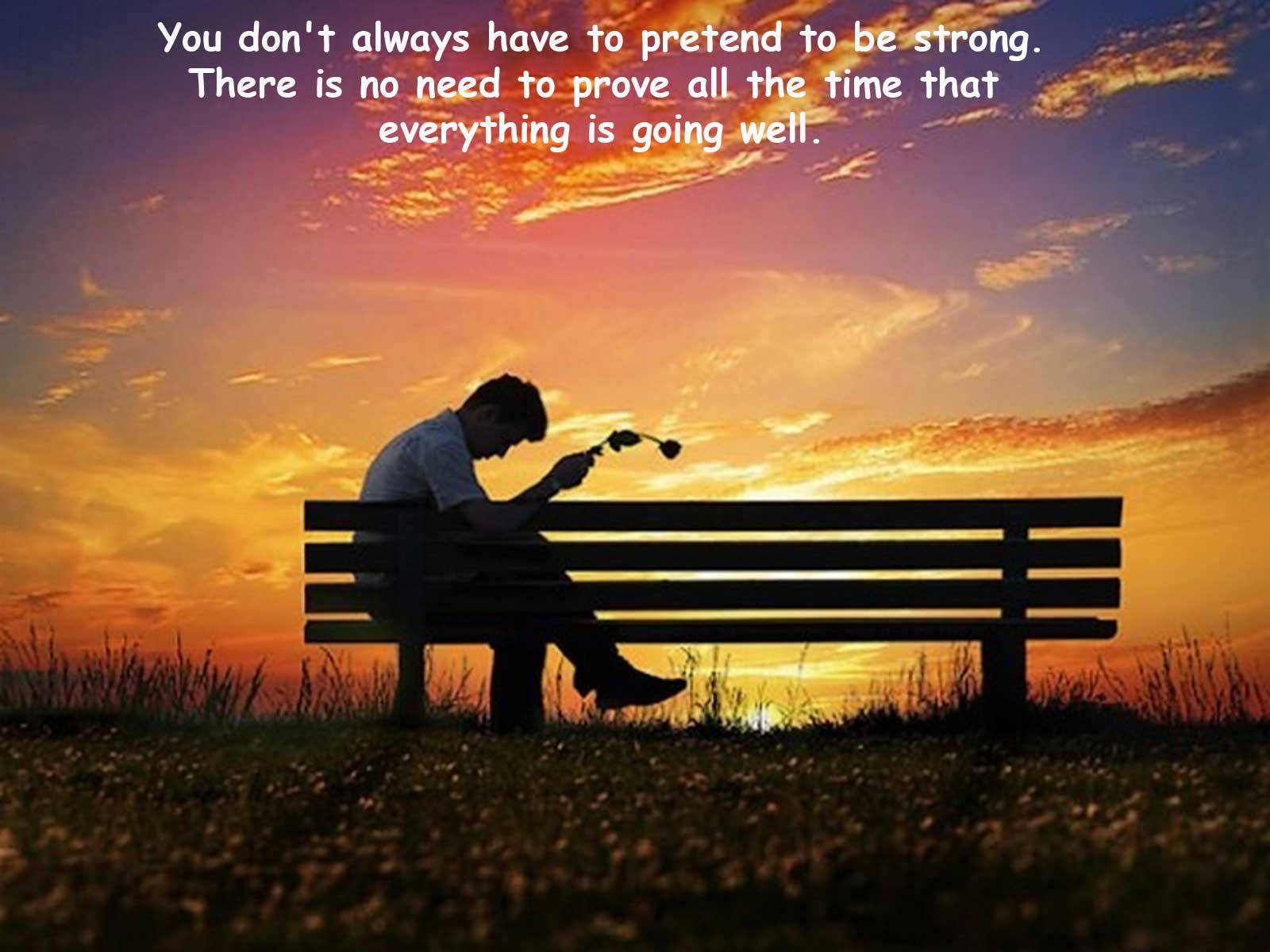 So Sad Sunset With Quotes Wallpaper