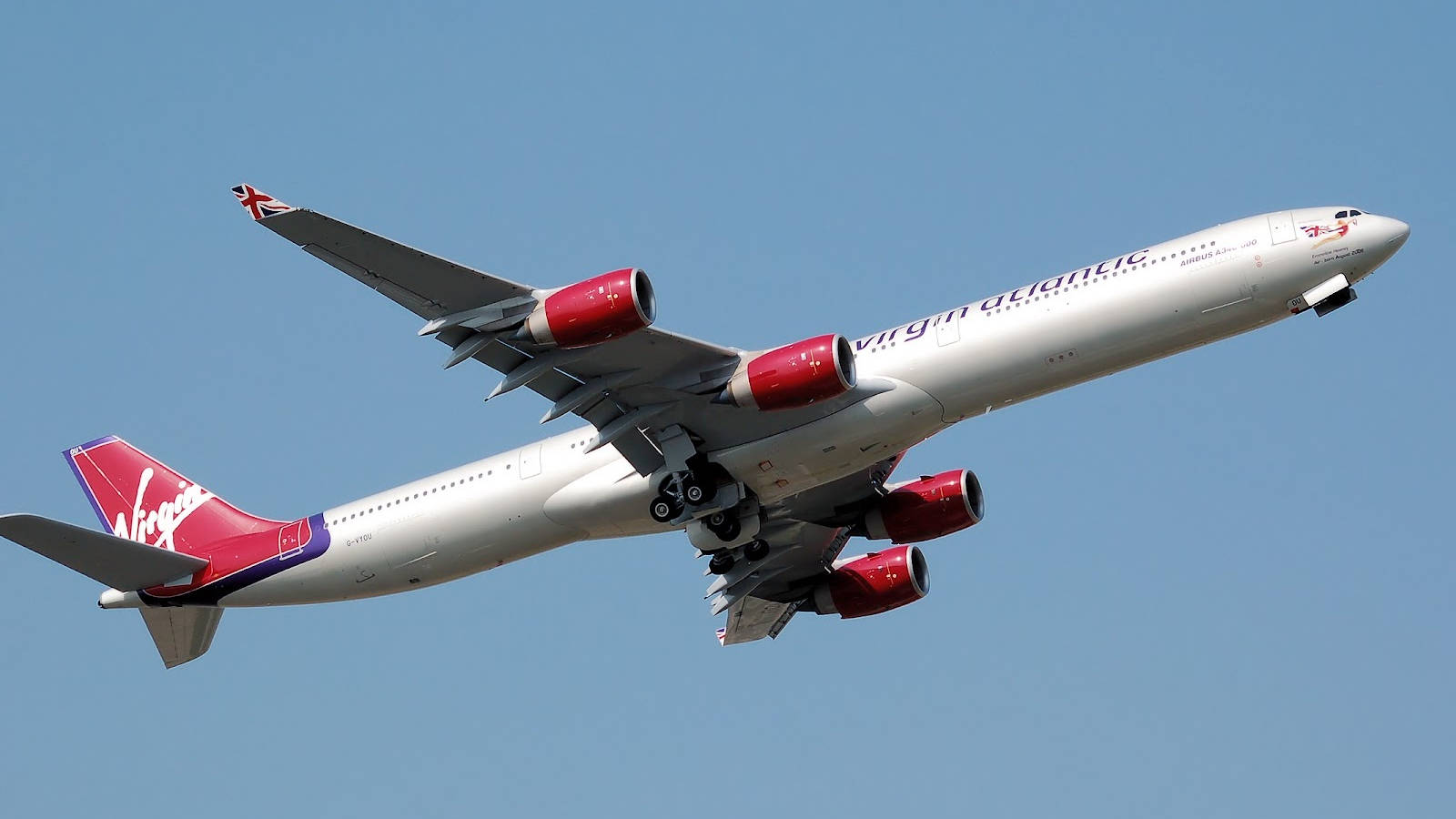 Soaring Plane Of Virgin Atlantic Aviation Wallpaper