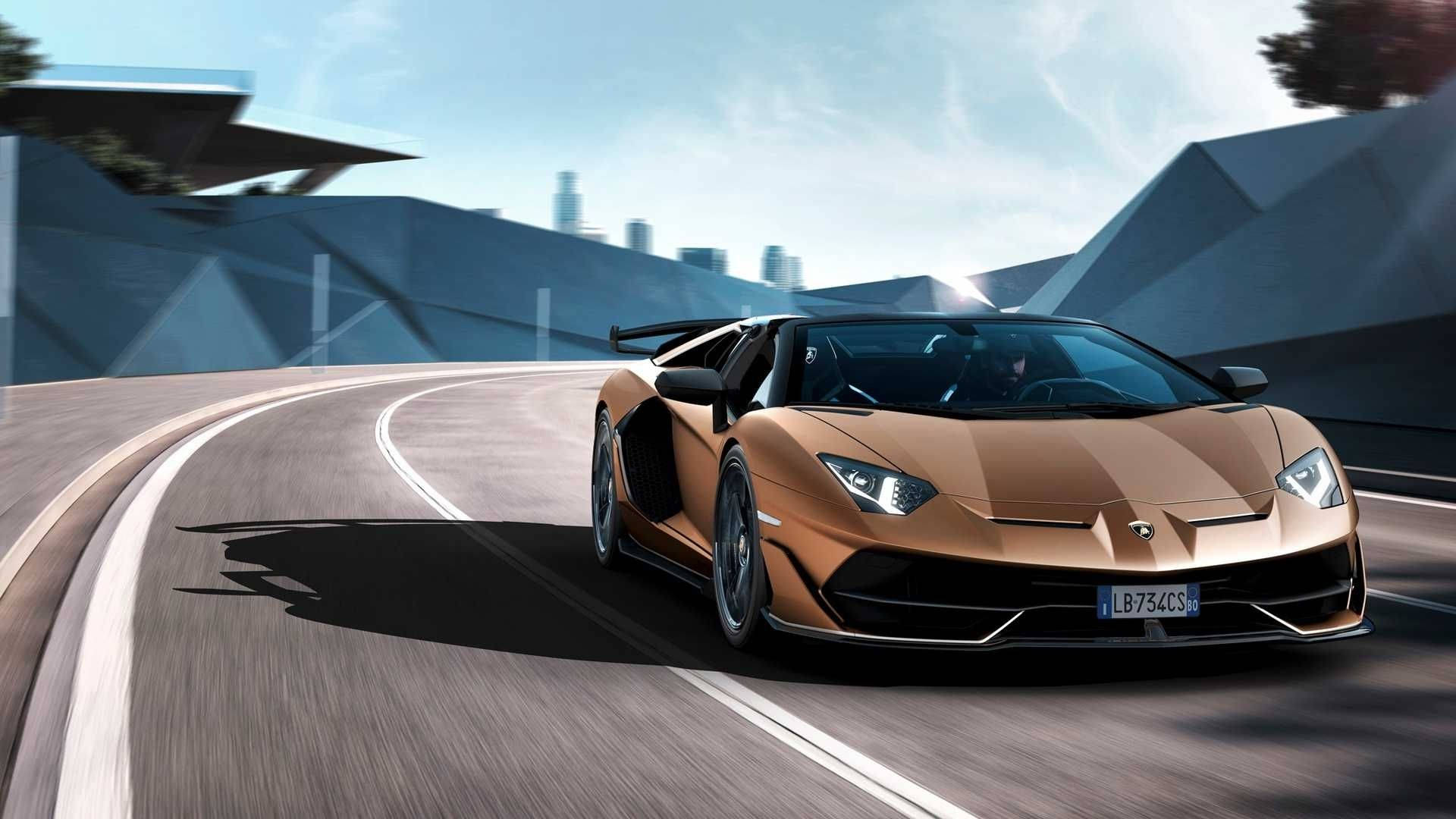 Soaring Through Streets In A Lamborghini Aventador Svj Wallpaper