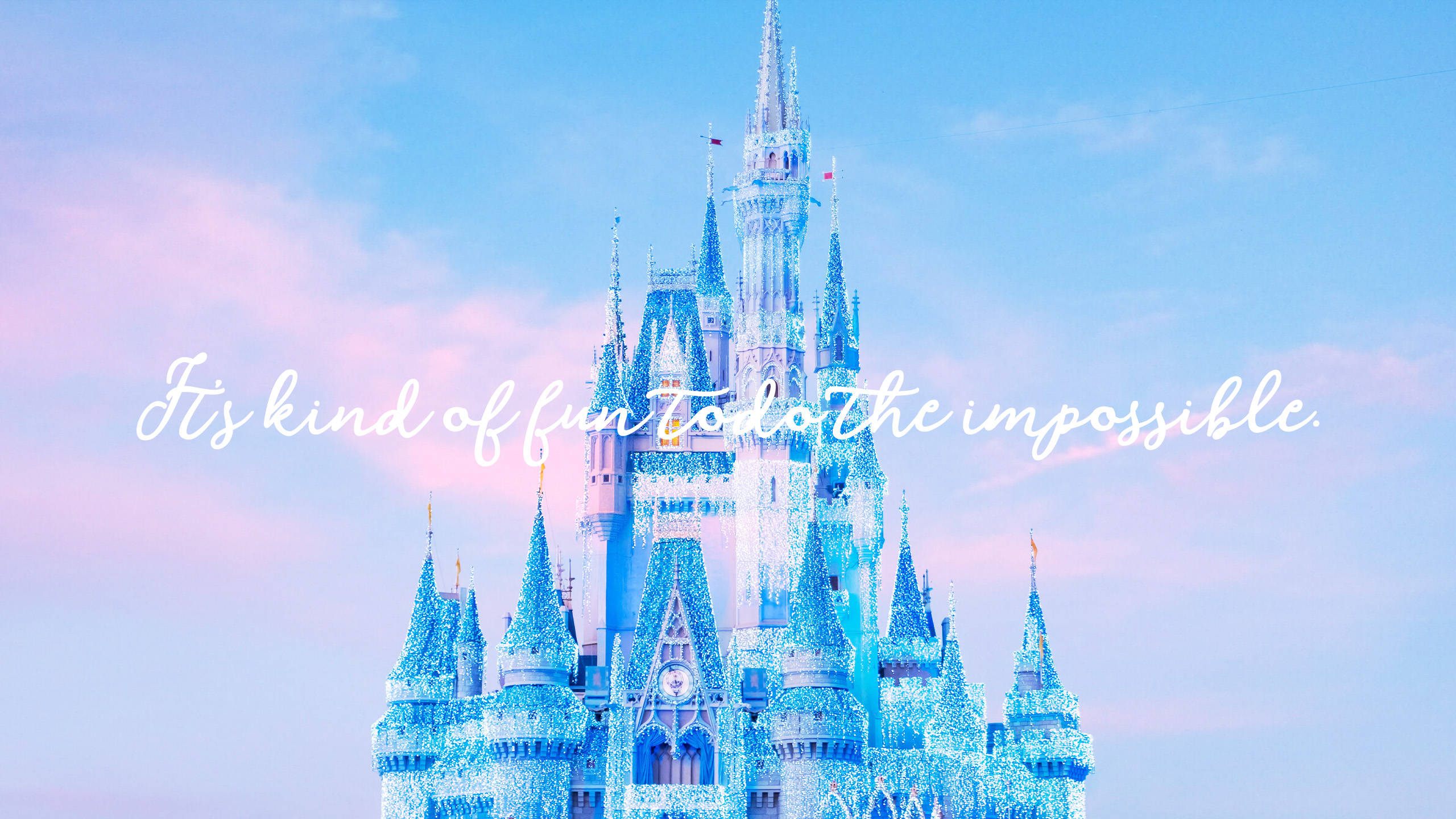 Soft Blue Disneyland Castle Wallpaper