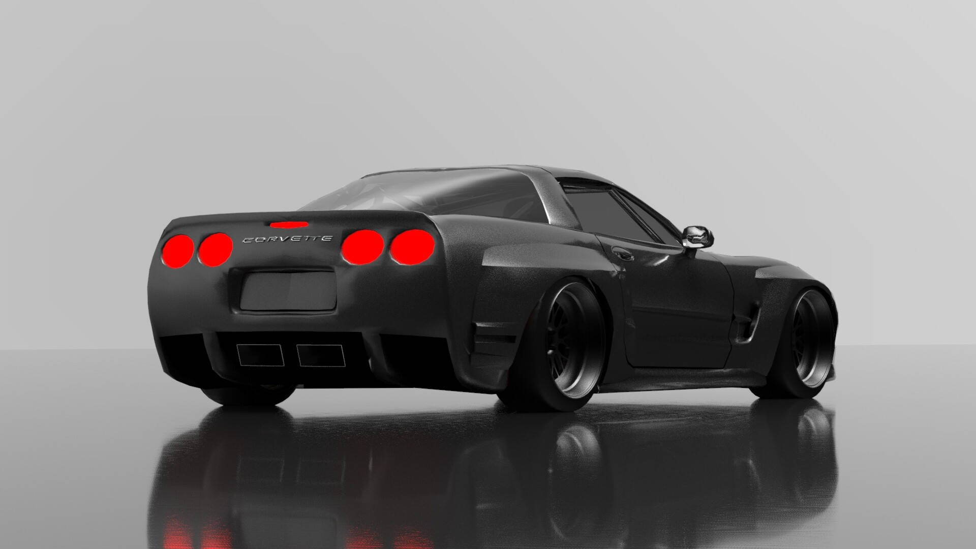 Sophistication And Power - The Black C4 Corvette Wallpaper