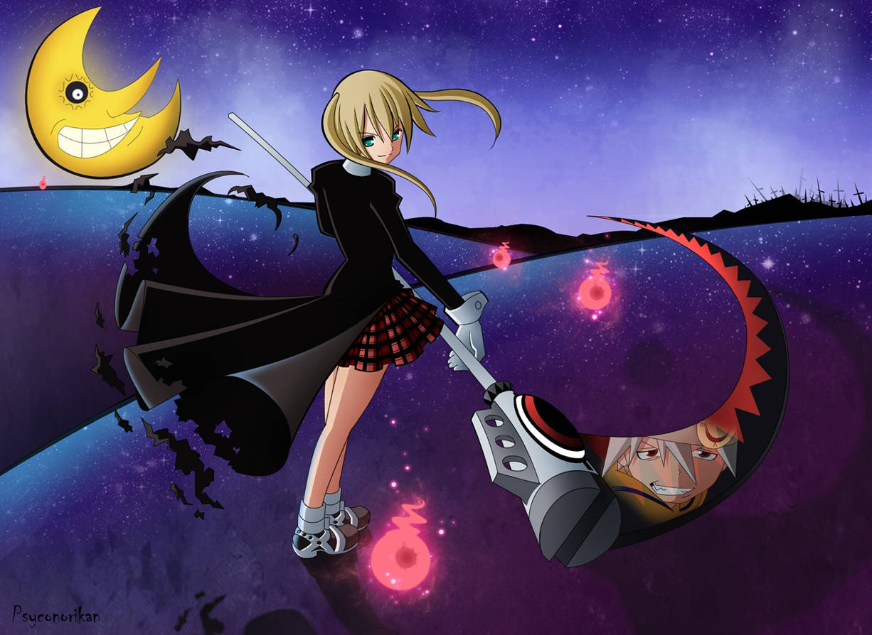 Soul Eater Moon And Maka Albarn Wallpaper