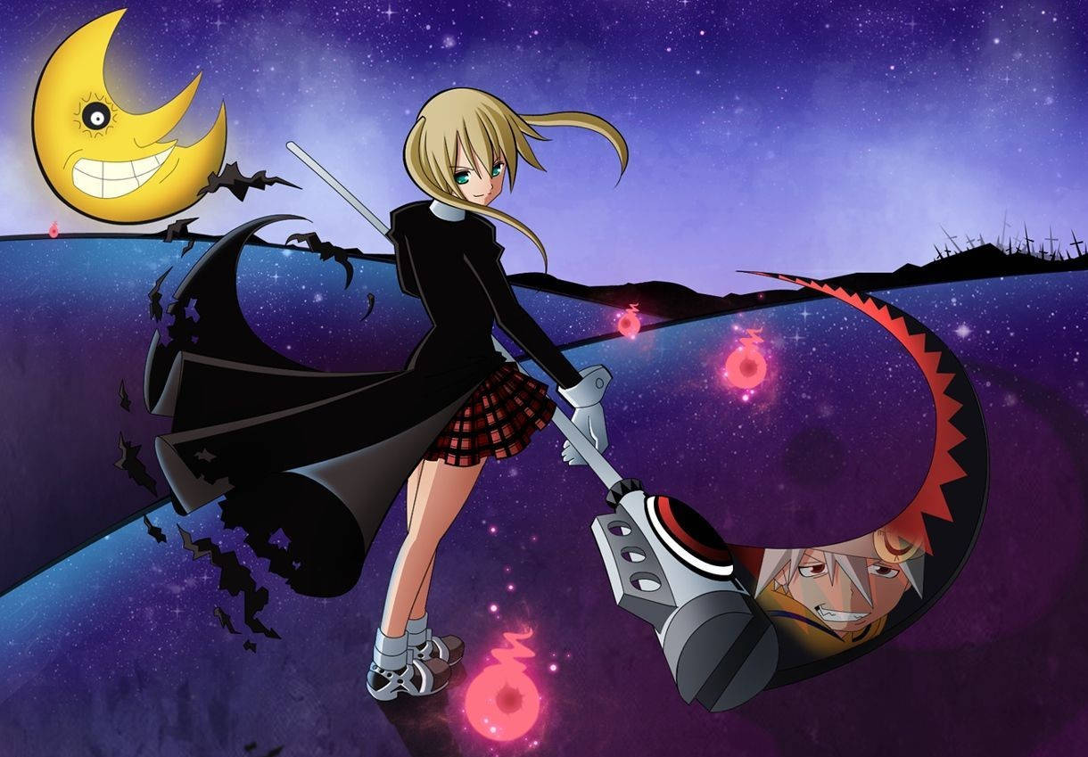 Soul Eater Moon With Maka Albarn Wallpaper