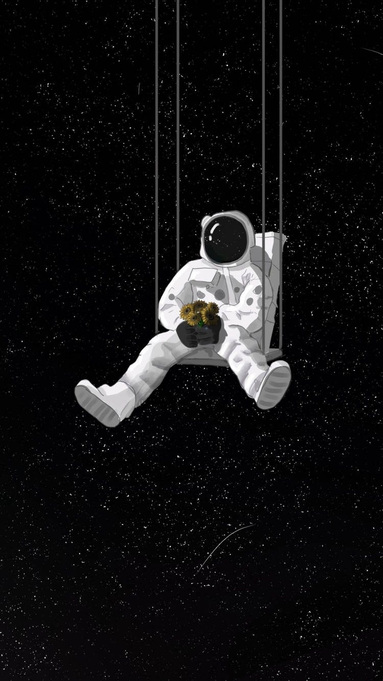 Space Explorer - Astronaut In Dark Iphone Wallpaper Wallpaper