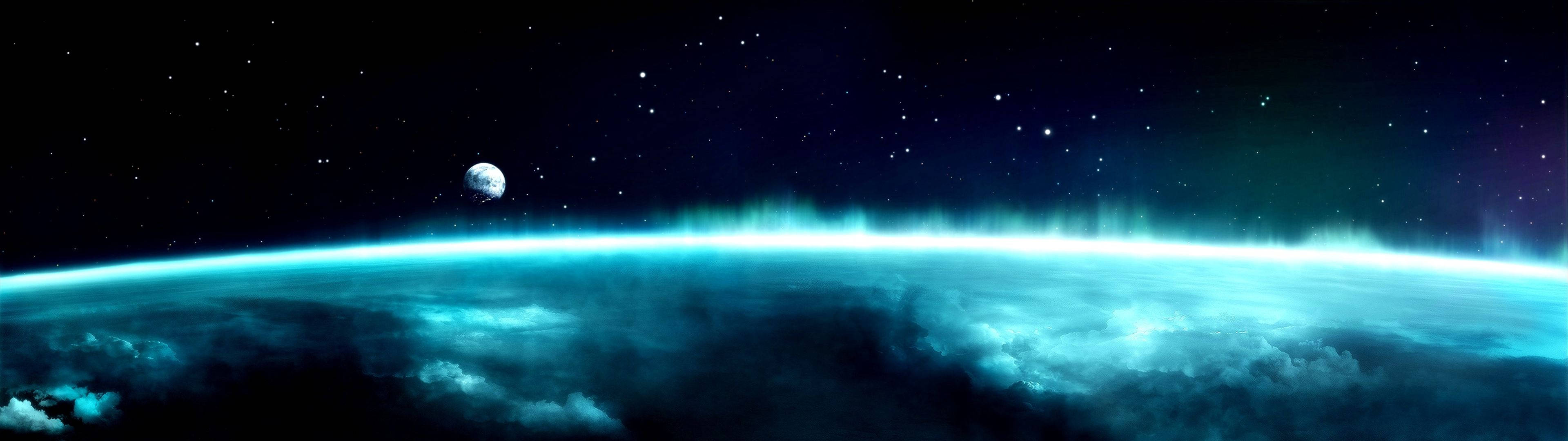 Space View Dual Monitor Wallpaper