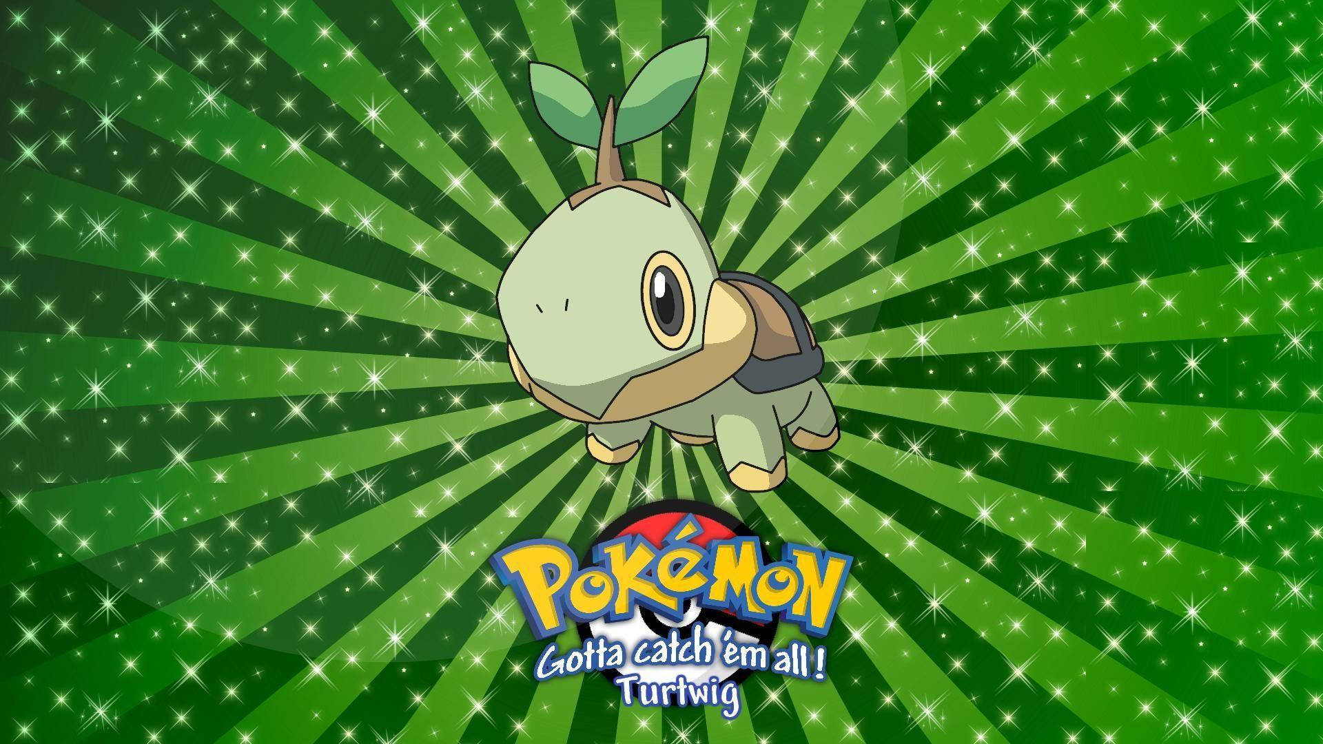 Sparkles Green Turtwig Wallpaper