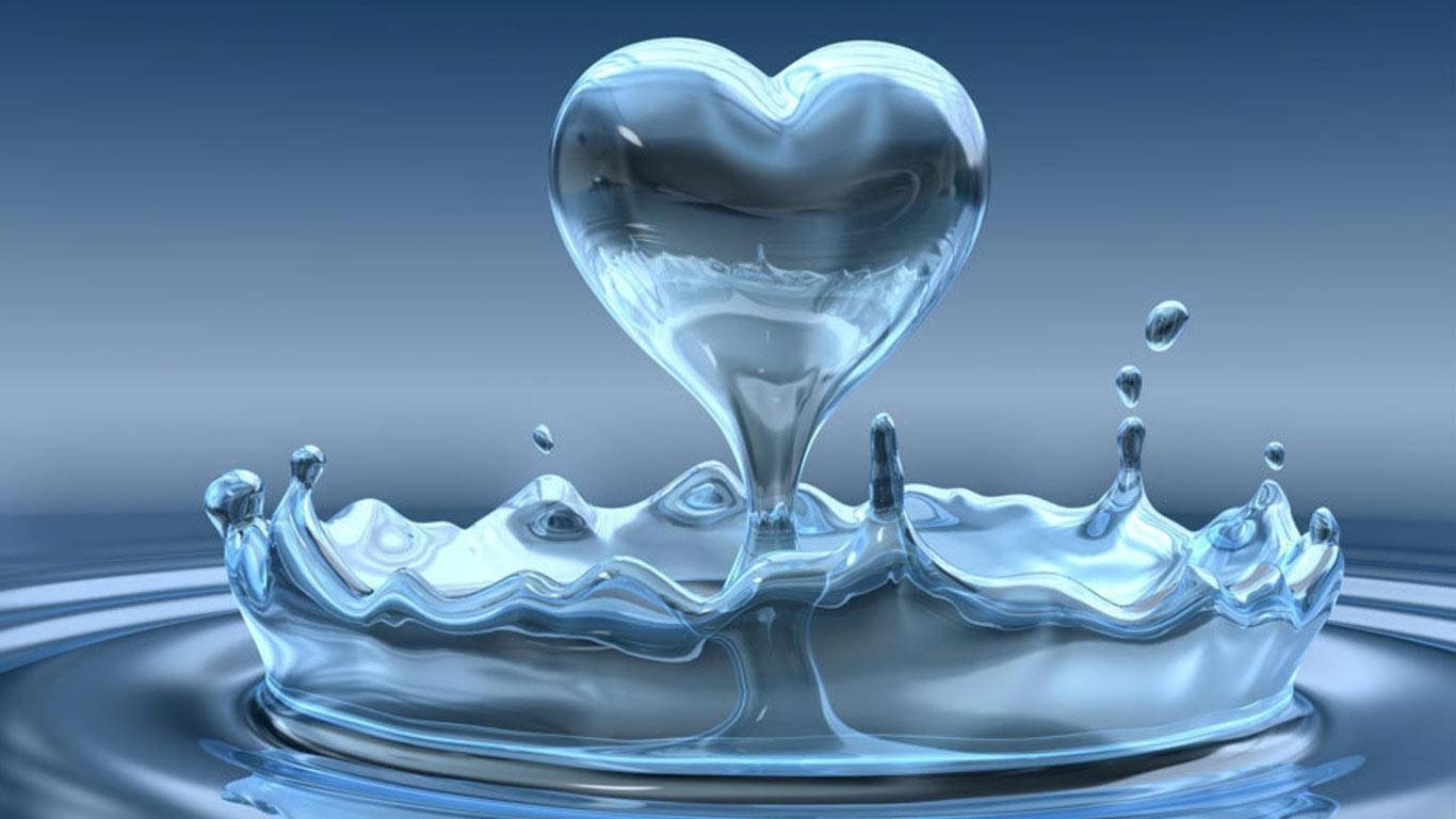 Spectacular Heart Droplet In Live 3d Wallpaper