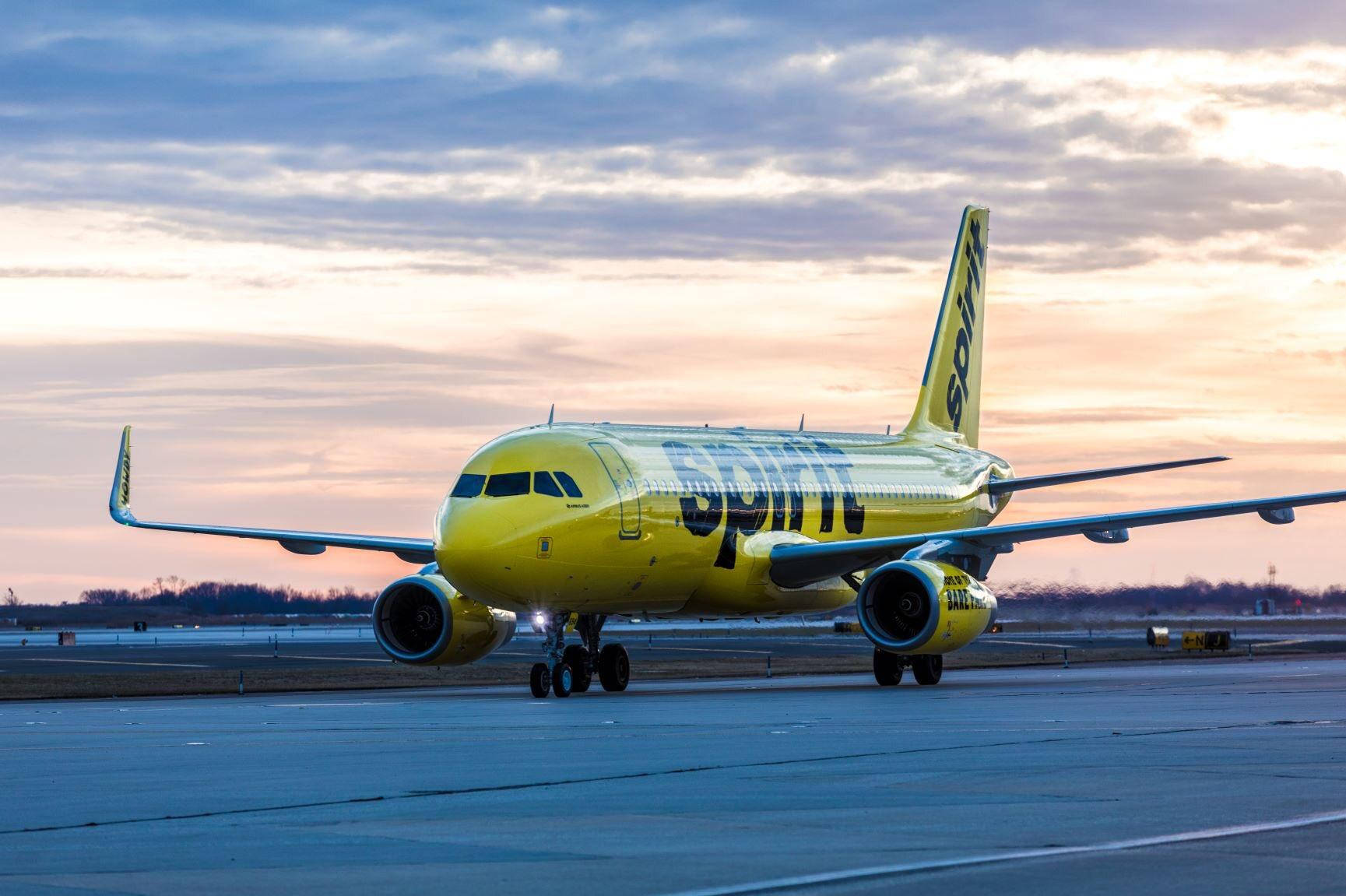 Spirit Airlines Airplane On Runway Wallpaper