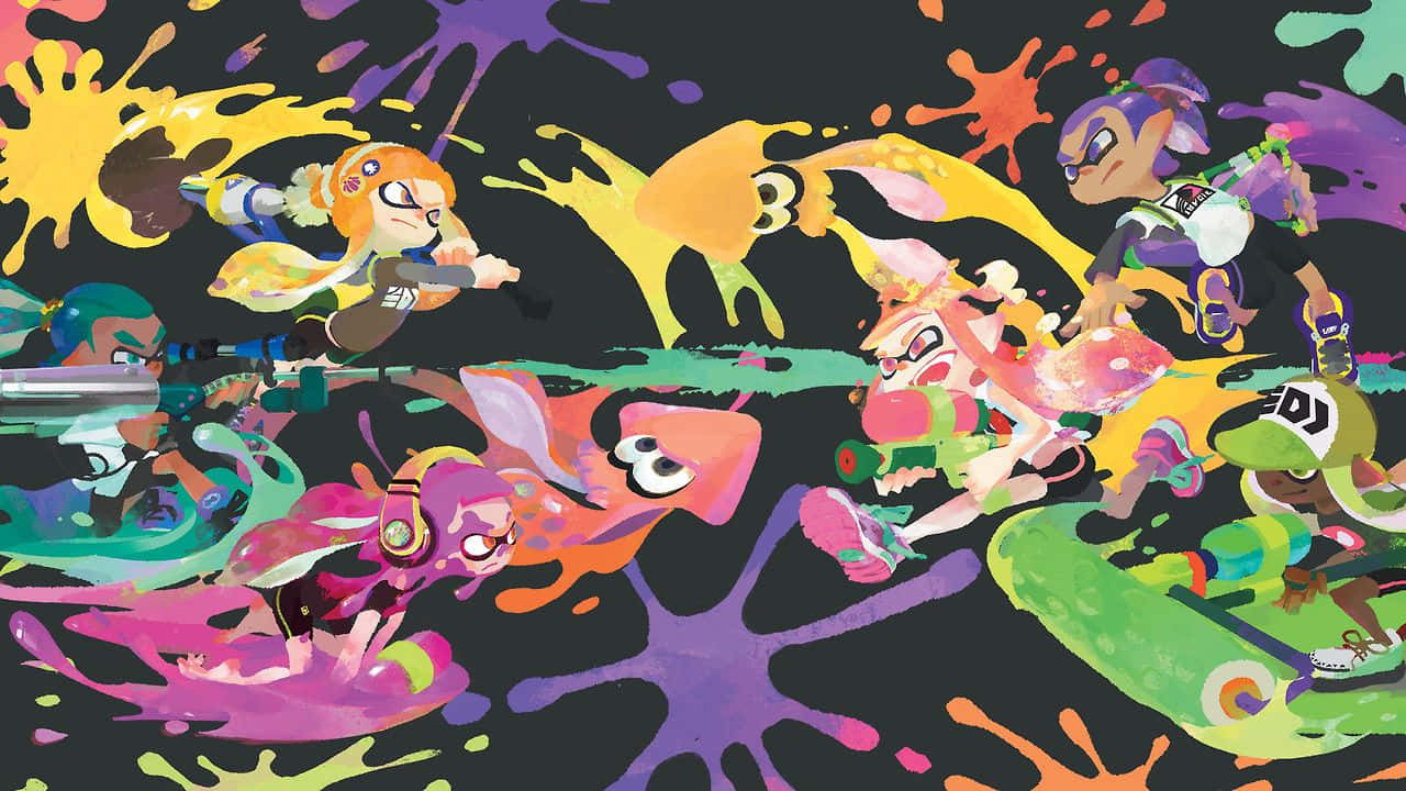 Splatoon 2 Action-packed Game Scene Wallpaper