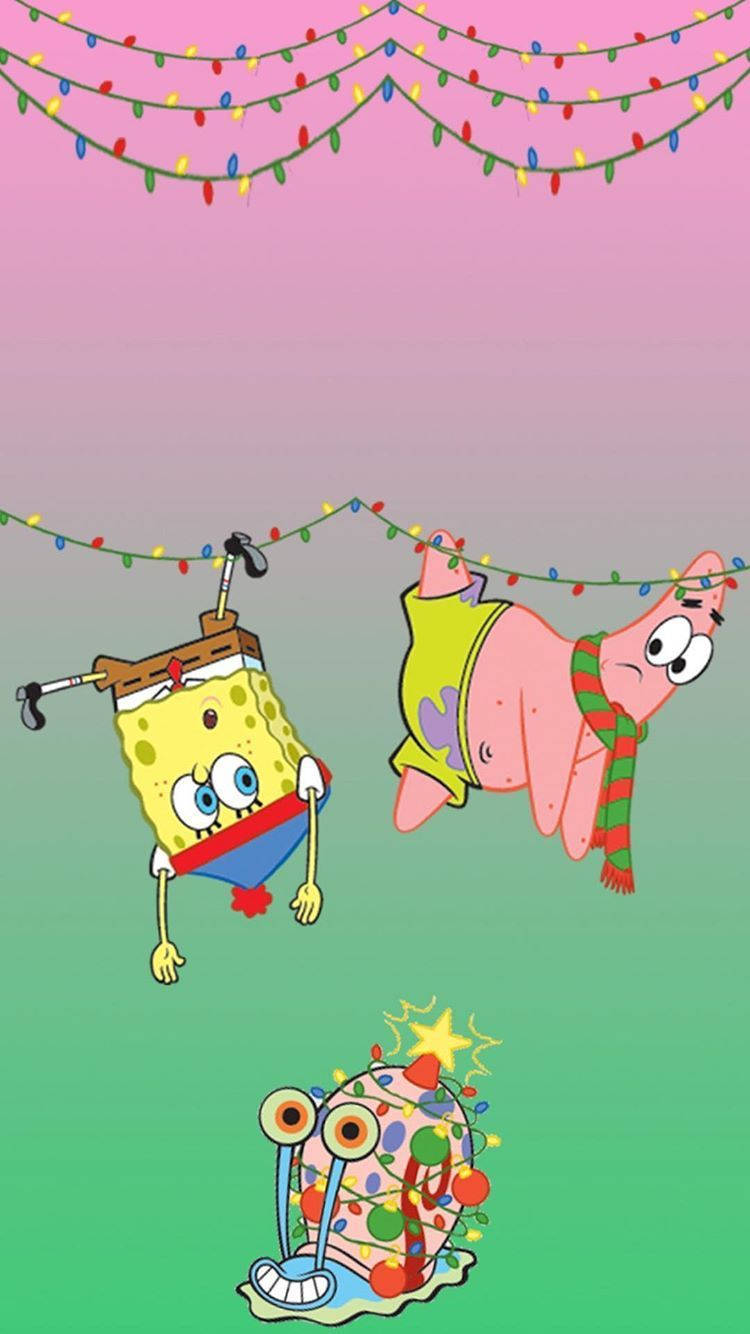 Spongebob And Patrick For Christmas Wallpaper