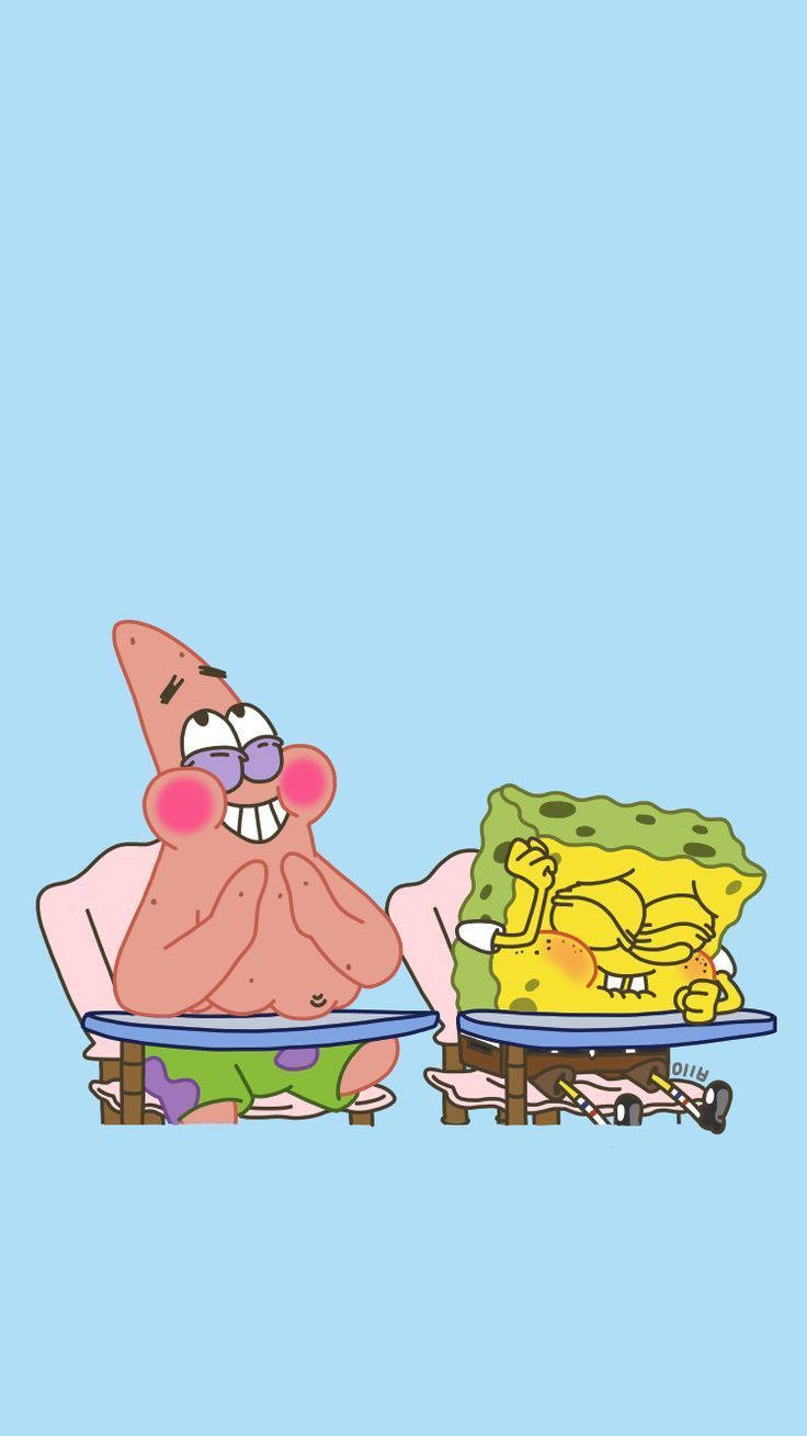 Spongebob And Patrick In Class Wallpaper