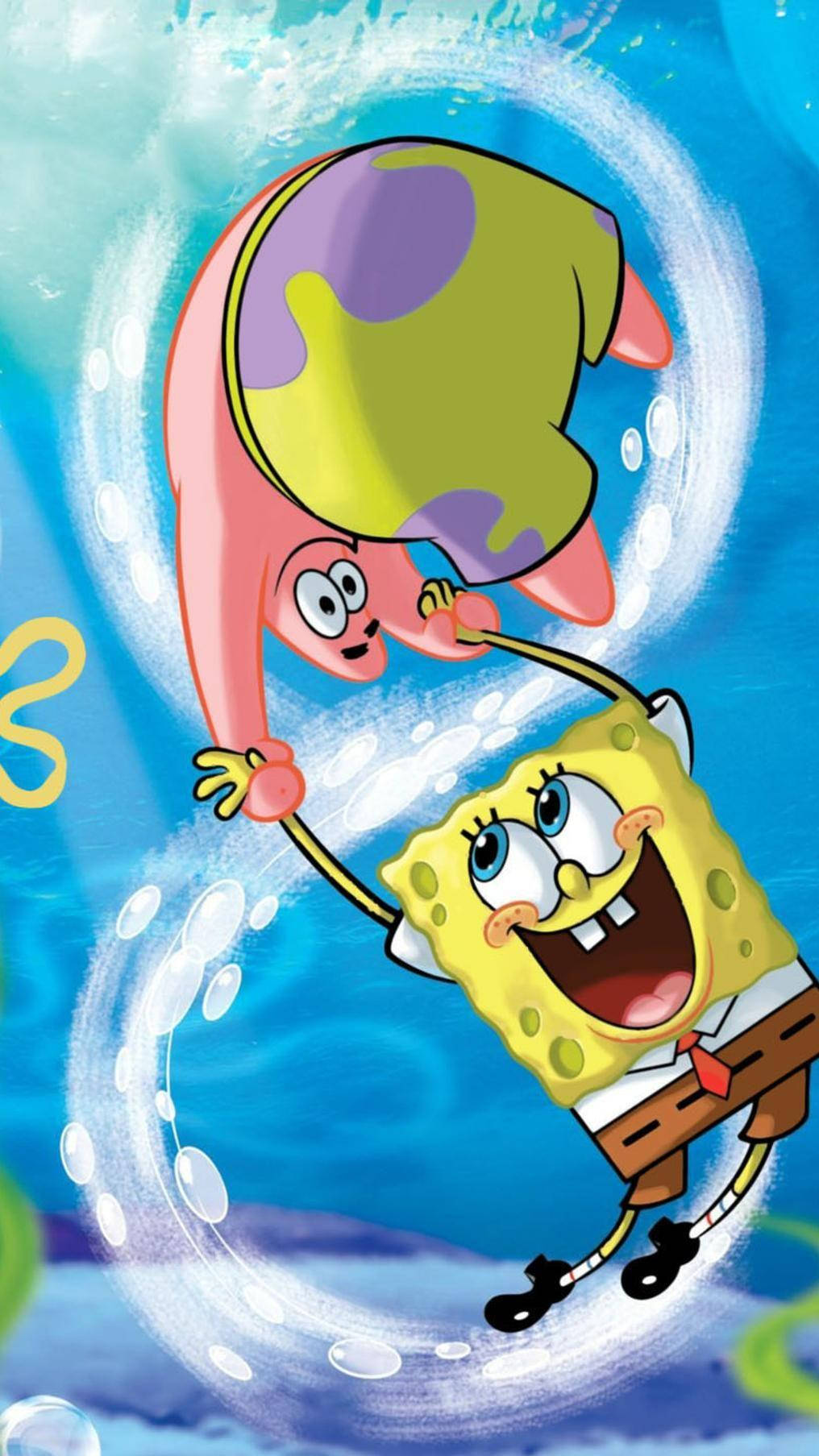 Spongebob And Patrick In The Air Wallpaper