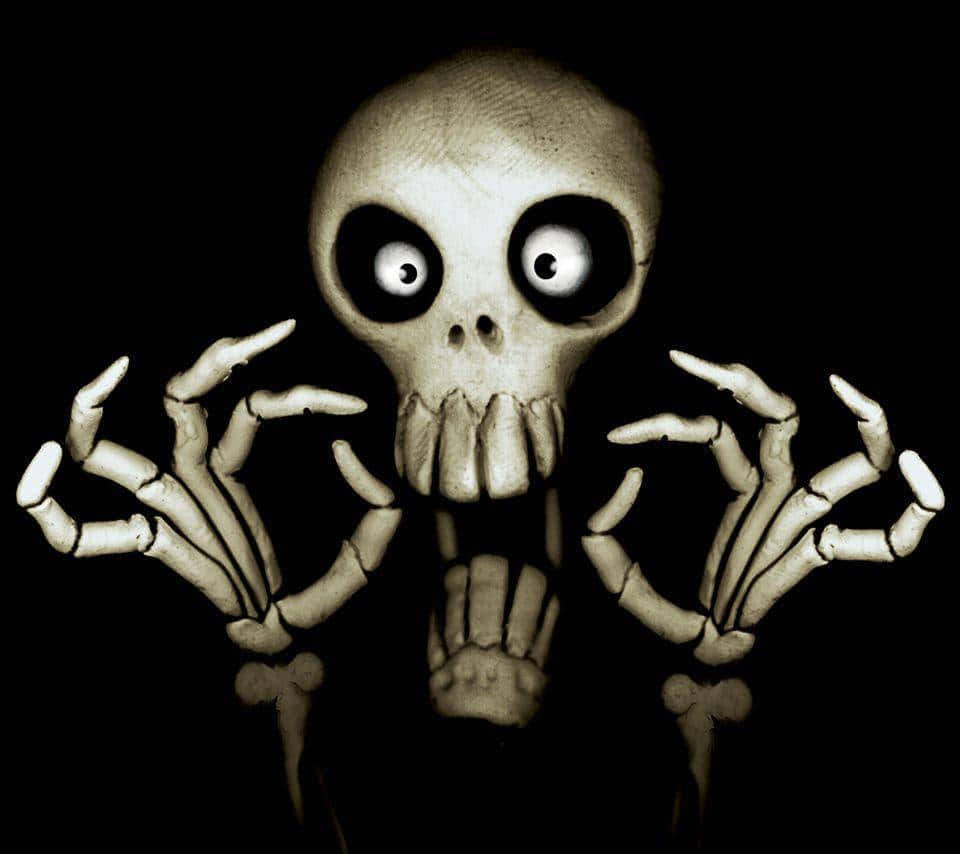 Spooky Skeleton Surprise Wallpaper