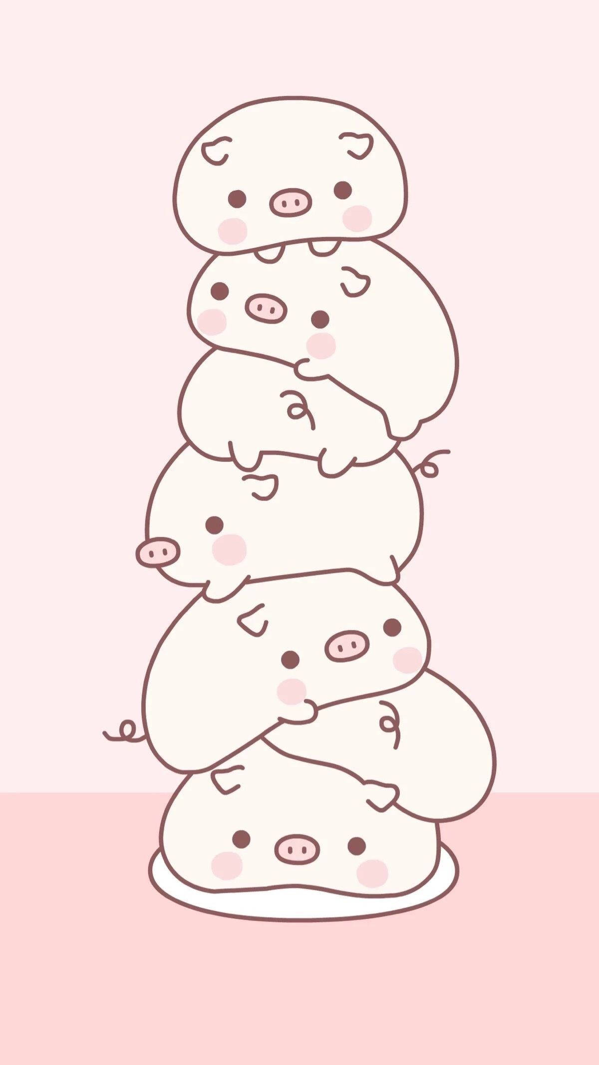 Stacked Piggy Marshmallow Wallpaper