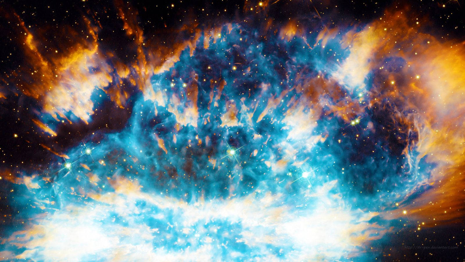 Stark Blue Nebula Wallpaper By Dr Pen Wallpaper