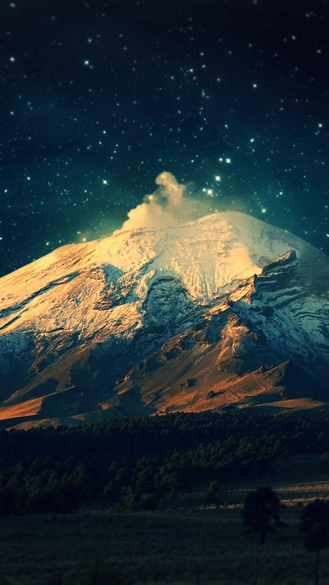 Starry Mountain For Iphone Se Wallpaper