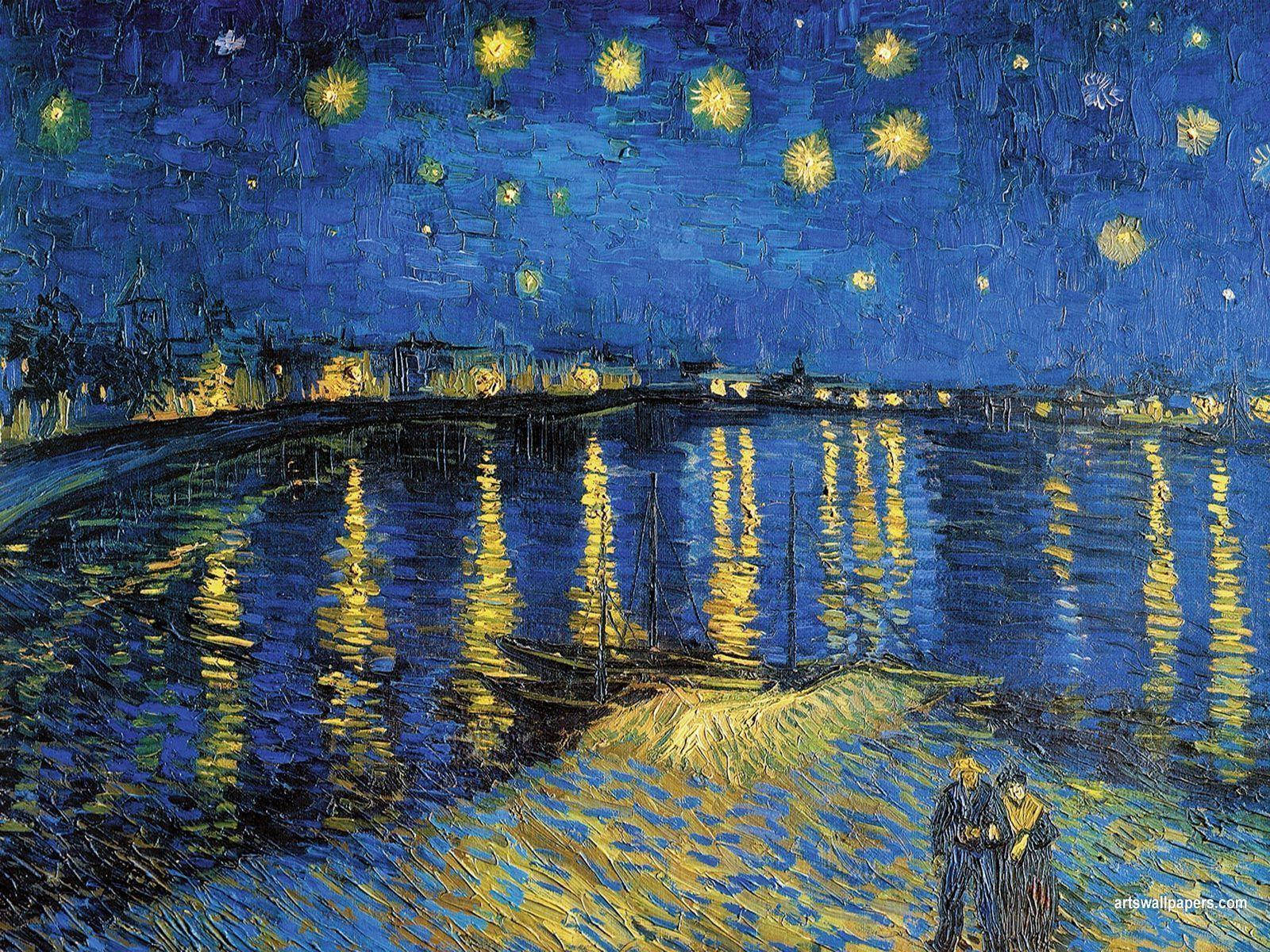 Starry Night Over The Rhône Van Gogh Wallpaper