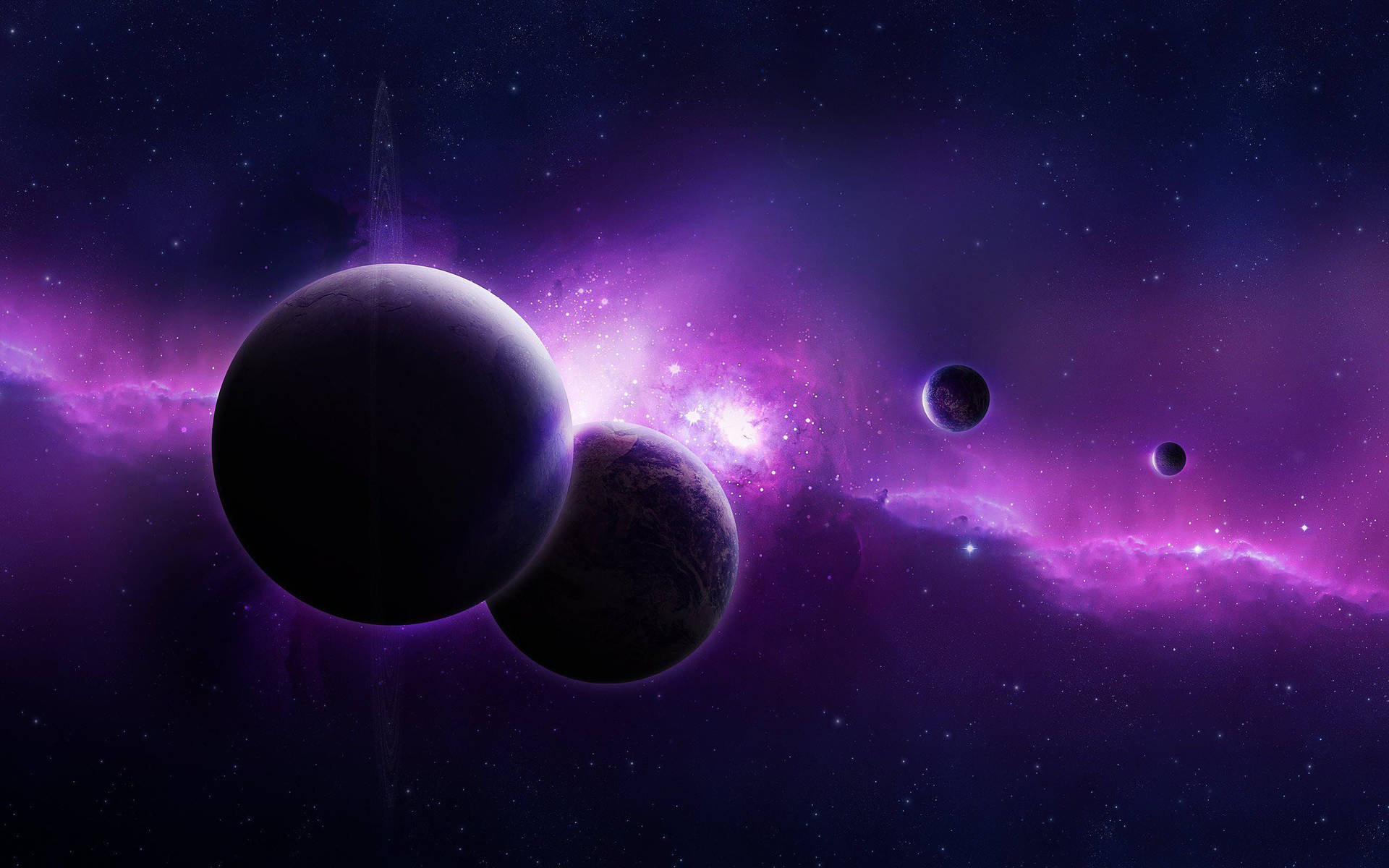 Step Into Another Universe With This Mesmerizing Purple Galaxy. Wallpaper