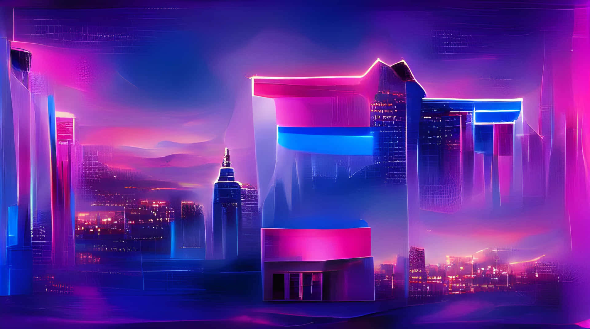 Step Into The Future With Synthwave City! Wallpaper