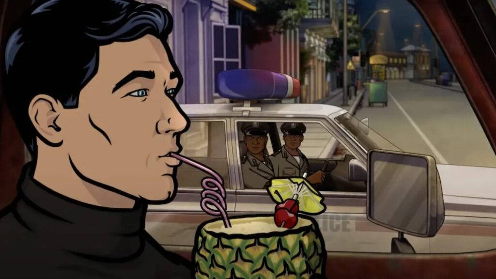 Sterling Archer Drinking Pineapple Juice Wallpaper