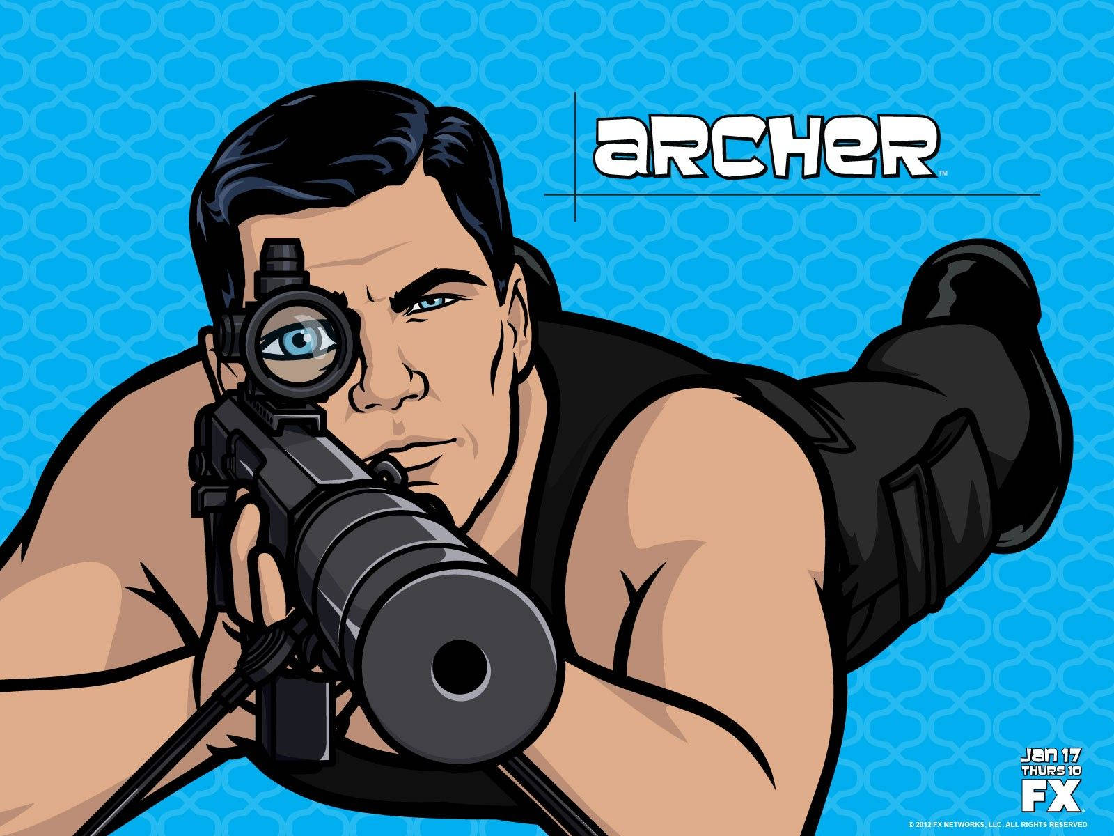 Sterling Archer Shooting Position Wallpaper