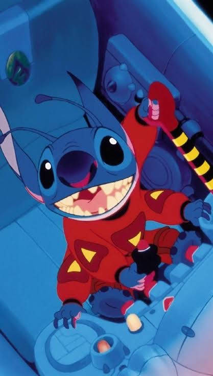 Stitch Aesthetic Spaceship Wallpaper