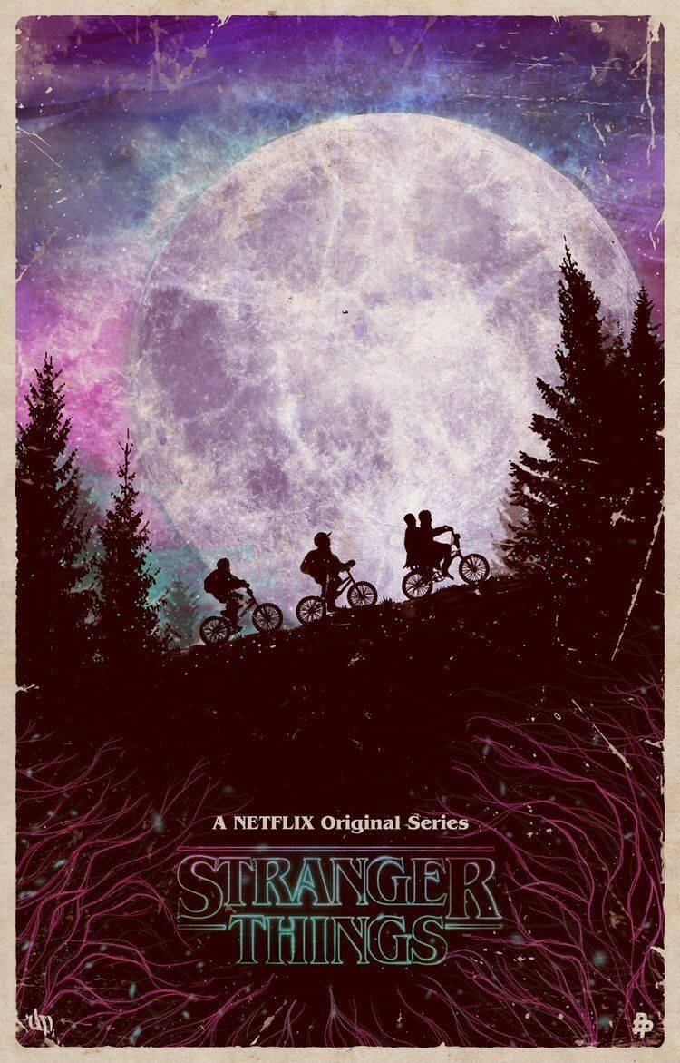 Stranger Things Bicycles And Full Moon Wallpaper