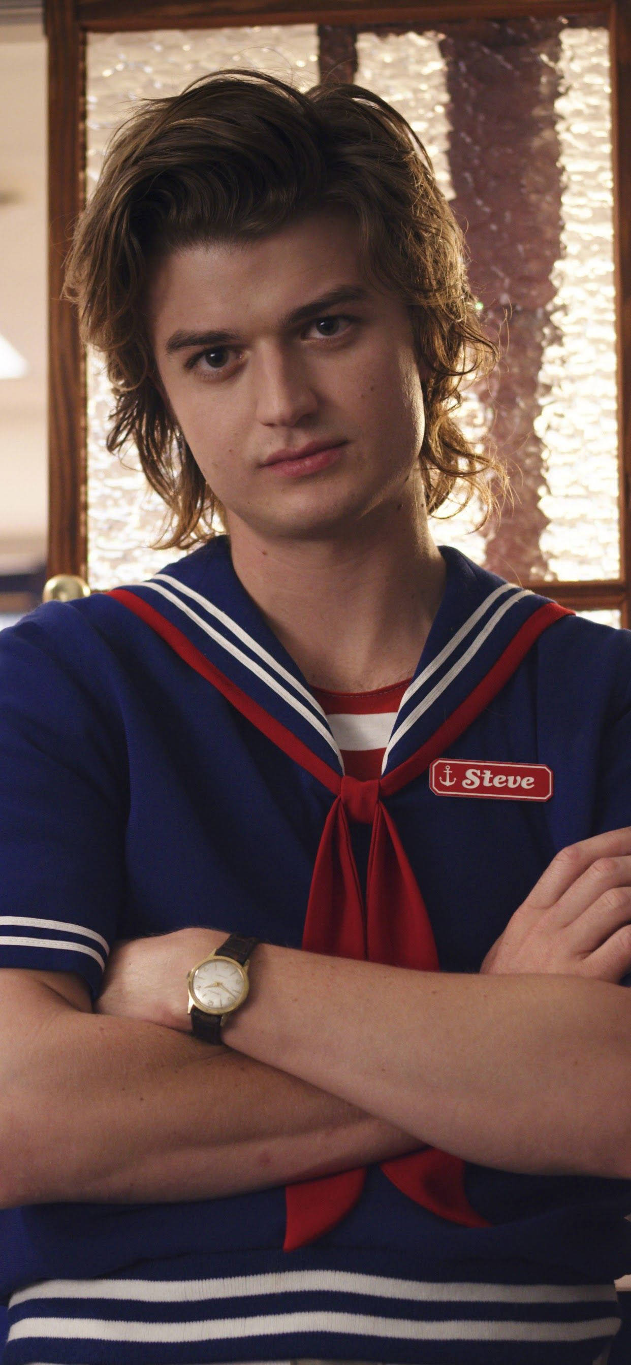 Stranger Things Steve Harrington Blue Top Wallpaper