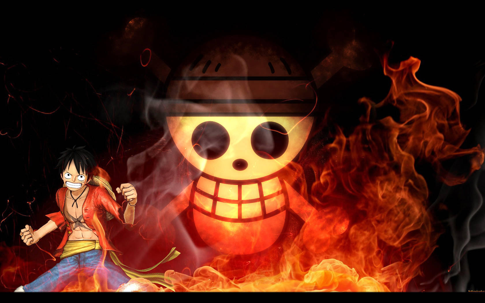 Straw Hat And One Piece Pfp On Fire Wallpaper