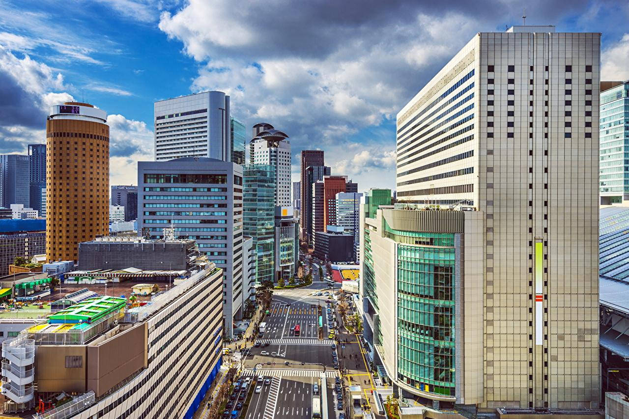 Streets Of Central Osaka Wallpaper