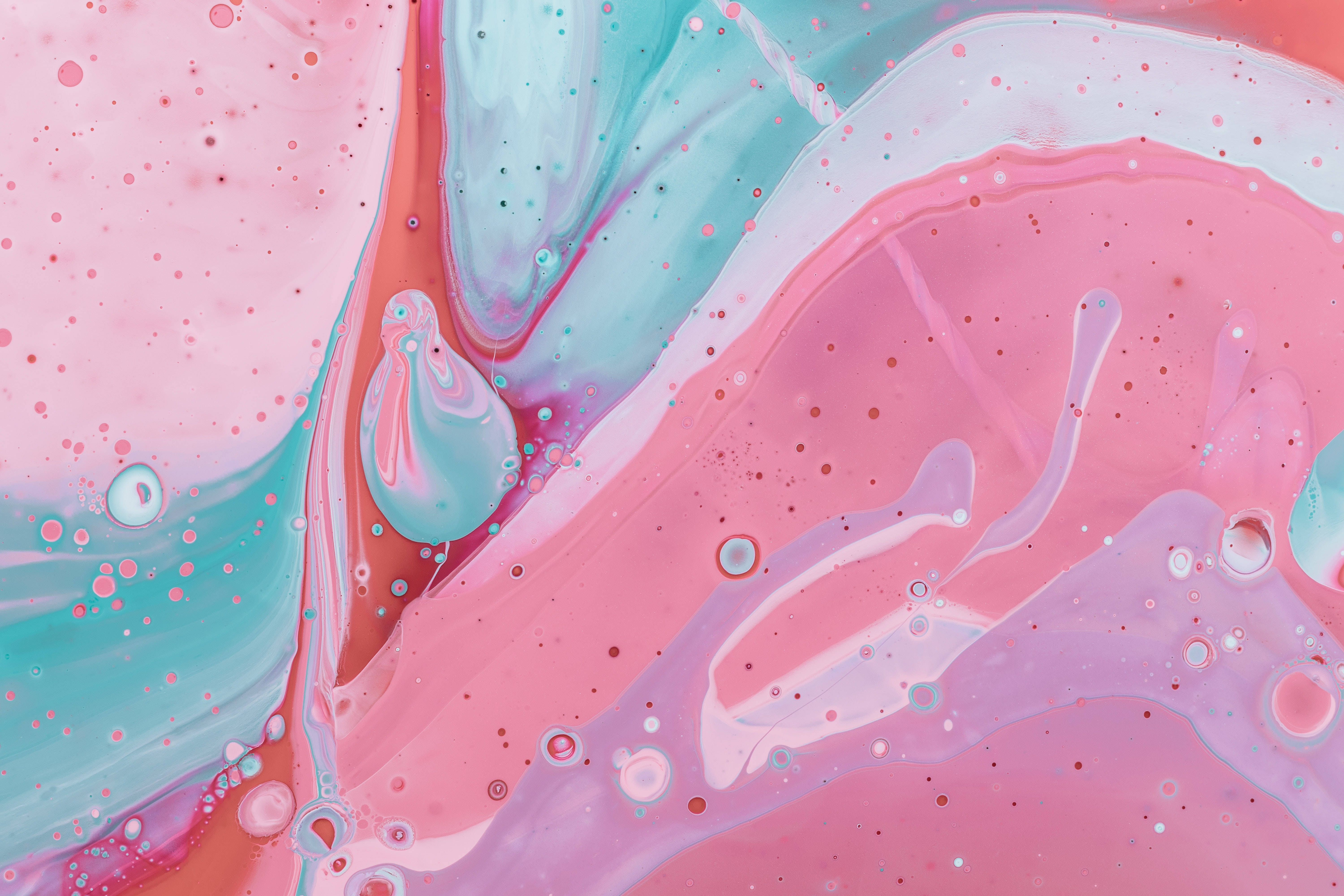 Striking 4k Image Of Pink Paint Splashing On Marble Surface. Wallpaper