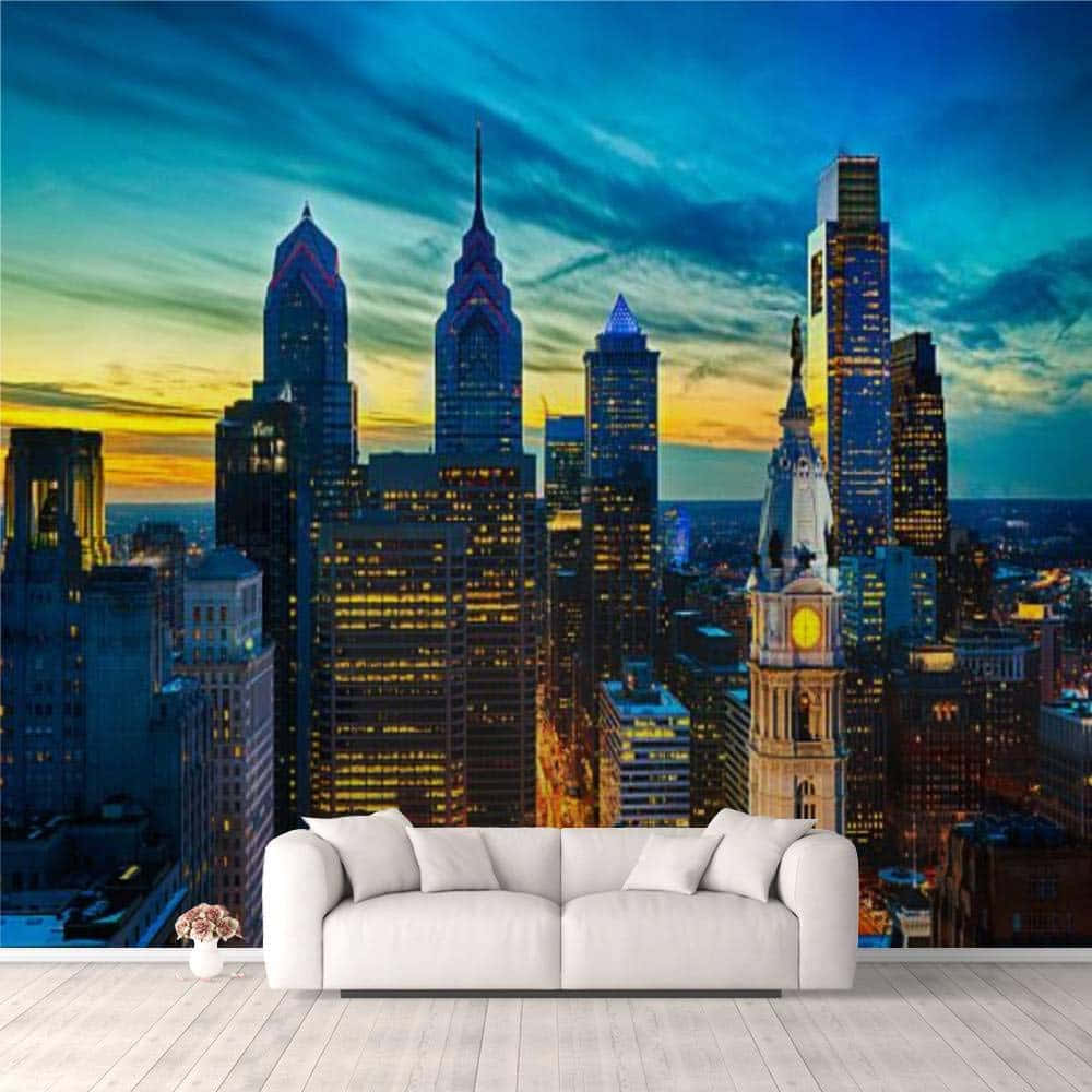 Striking View Of The Philadelphia Skyline Wallpaper