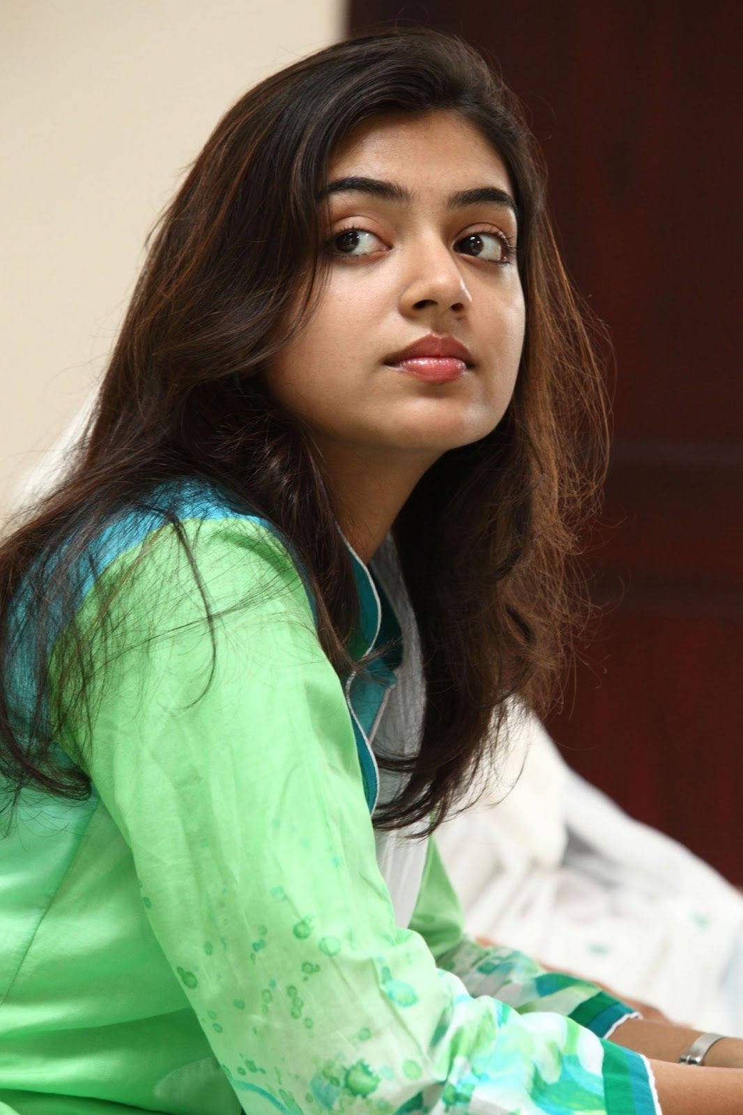 Stunning Image Of Beautiful Nazriya With Long, Brown Hair In Hd Wallpaper