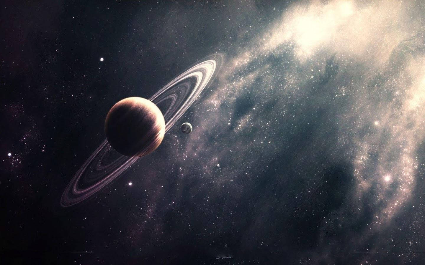 Stunning Planet Saturn With Rings Wallpaper