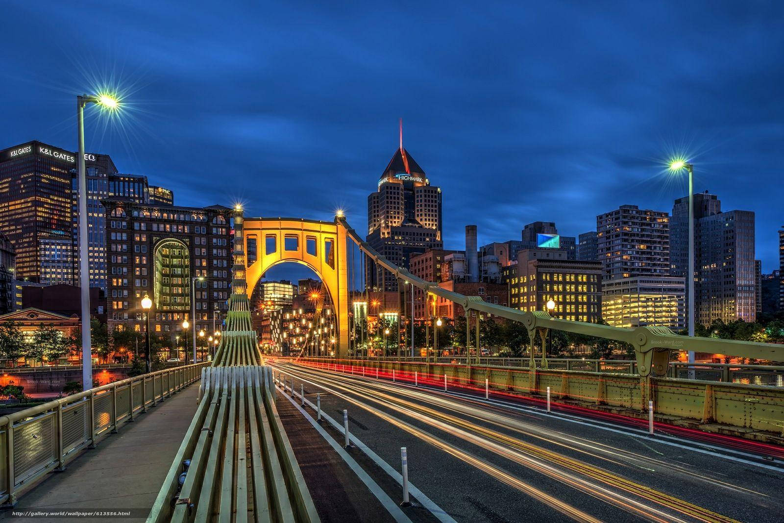 Stunning View Of Speedy Pittsburgh Bridge At Dusk Wallpaper