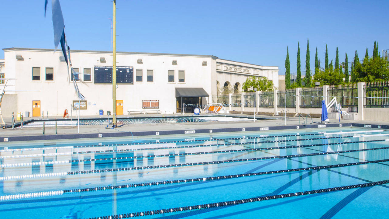 Stunning View Of The Swimming Pool At Caltech Wallpaper