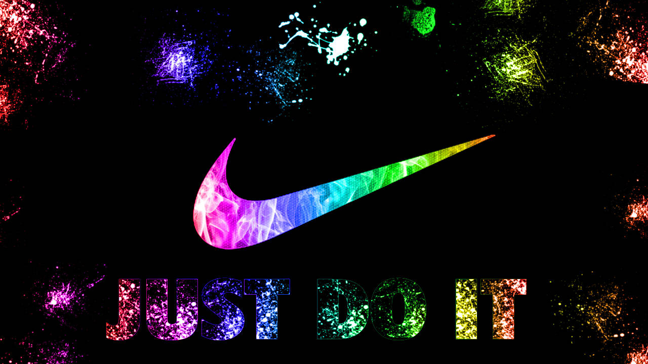 Stylish Cool Nike Sneakers On Abstract Background Wallpaper