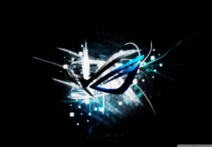 Stylish White Streaks Asus Rog Logo Wallpaper